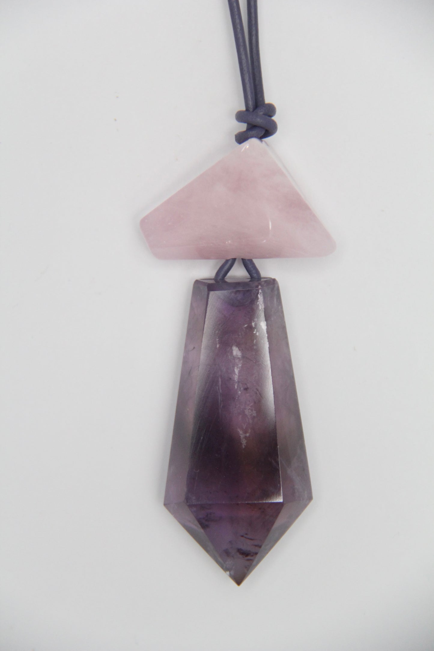 Pendant: morganite, amethyst