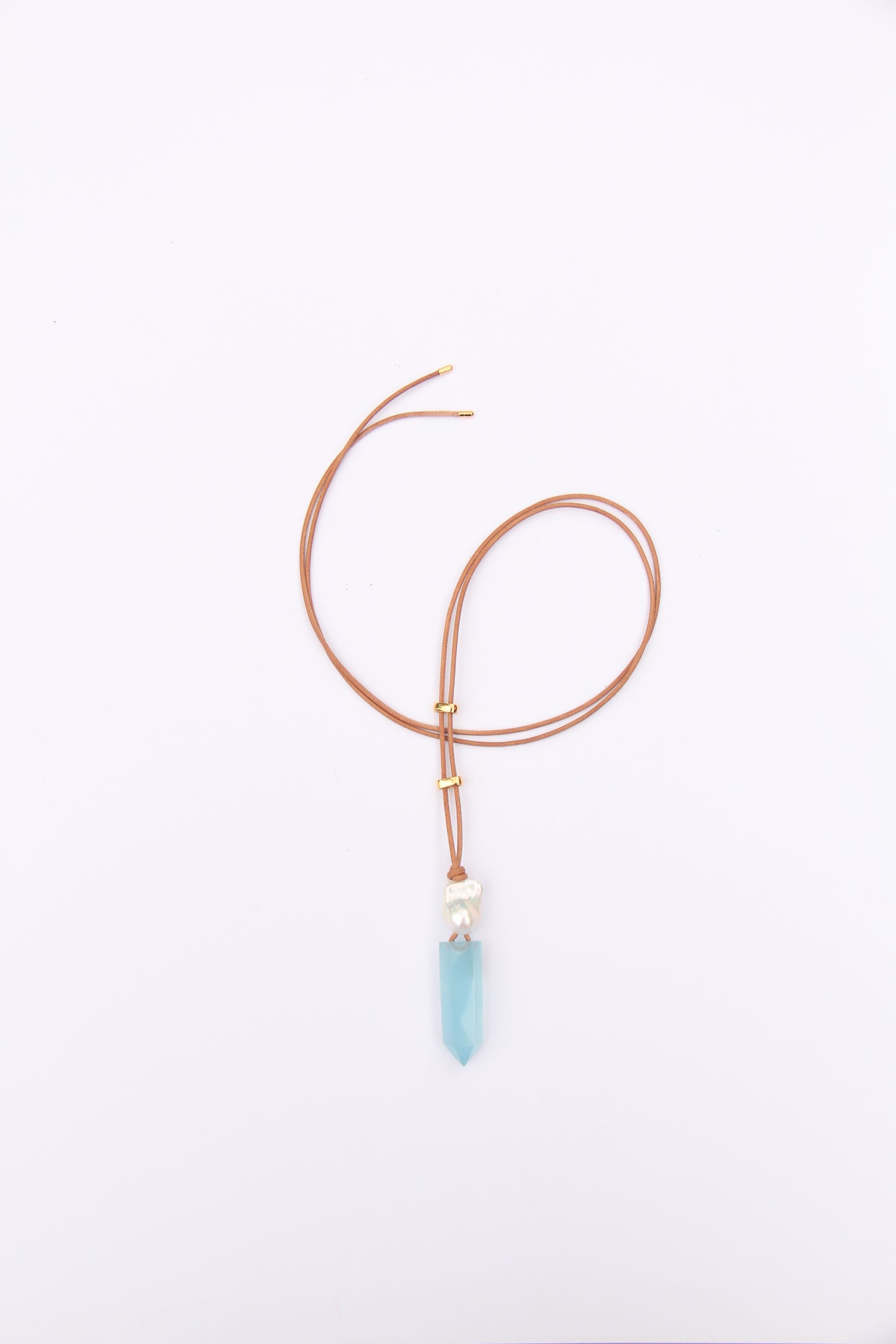 Pendant: aquamarine, pearls
