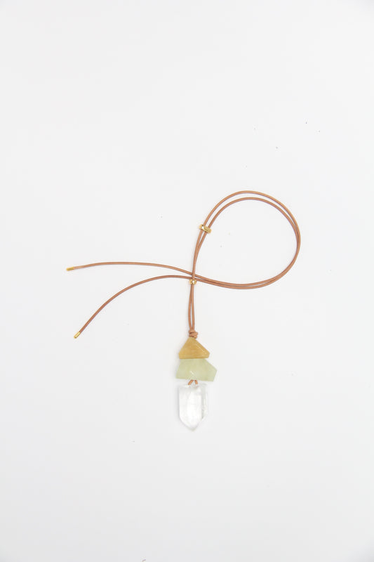Pendant: morganite, quartz