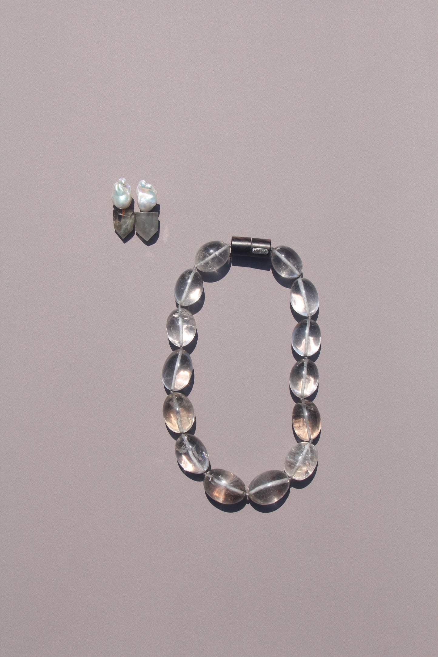 Necklace: light smoky quartz