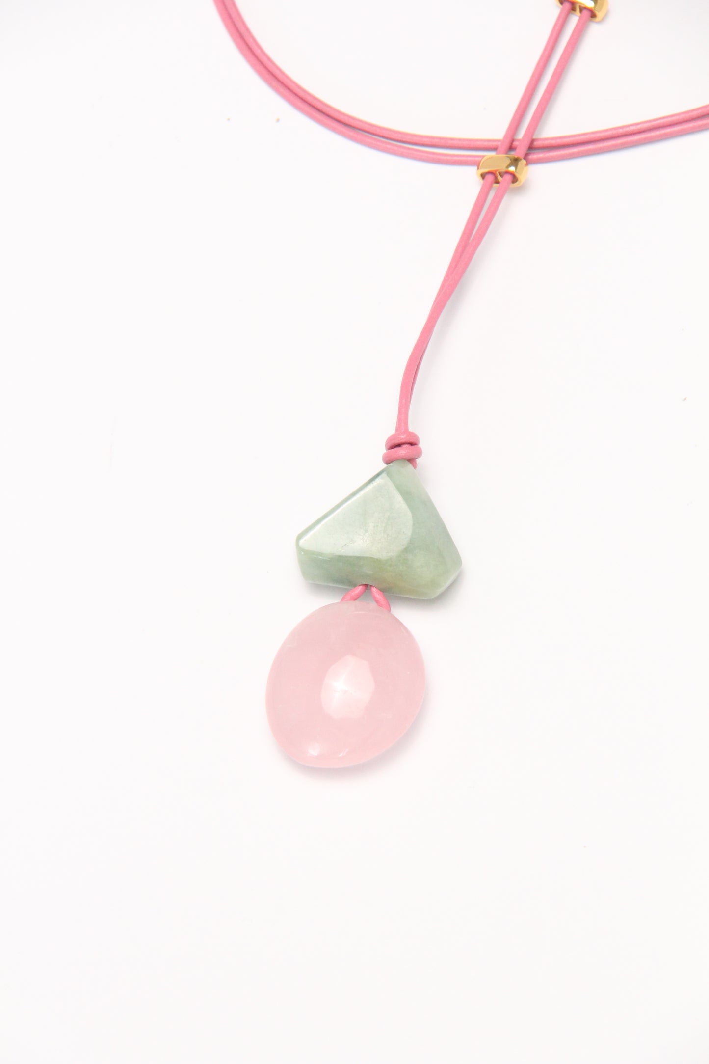 Pendant: morgnite, rose quartz