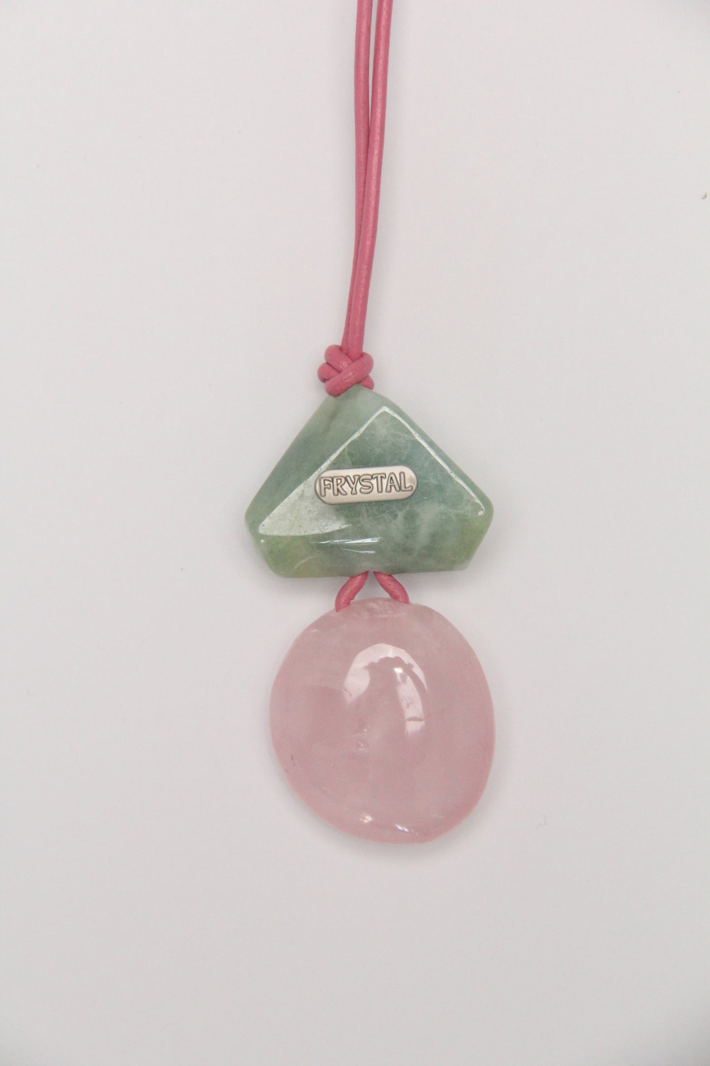 Pendant: morgnite, rose quartz