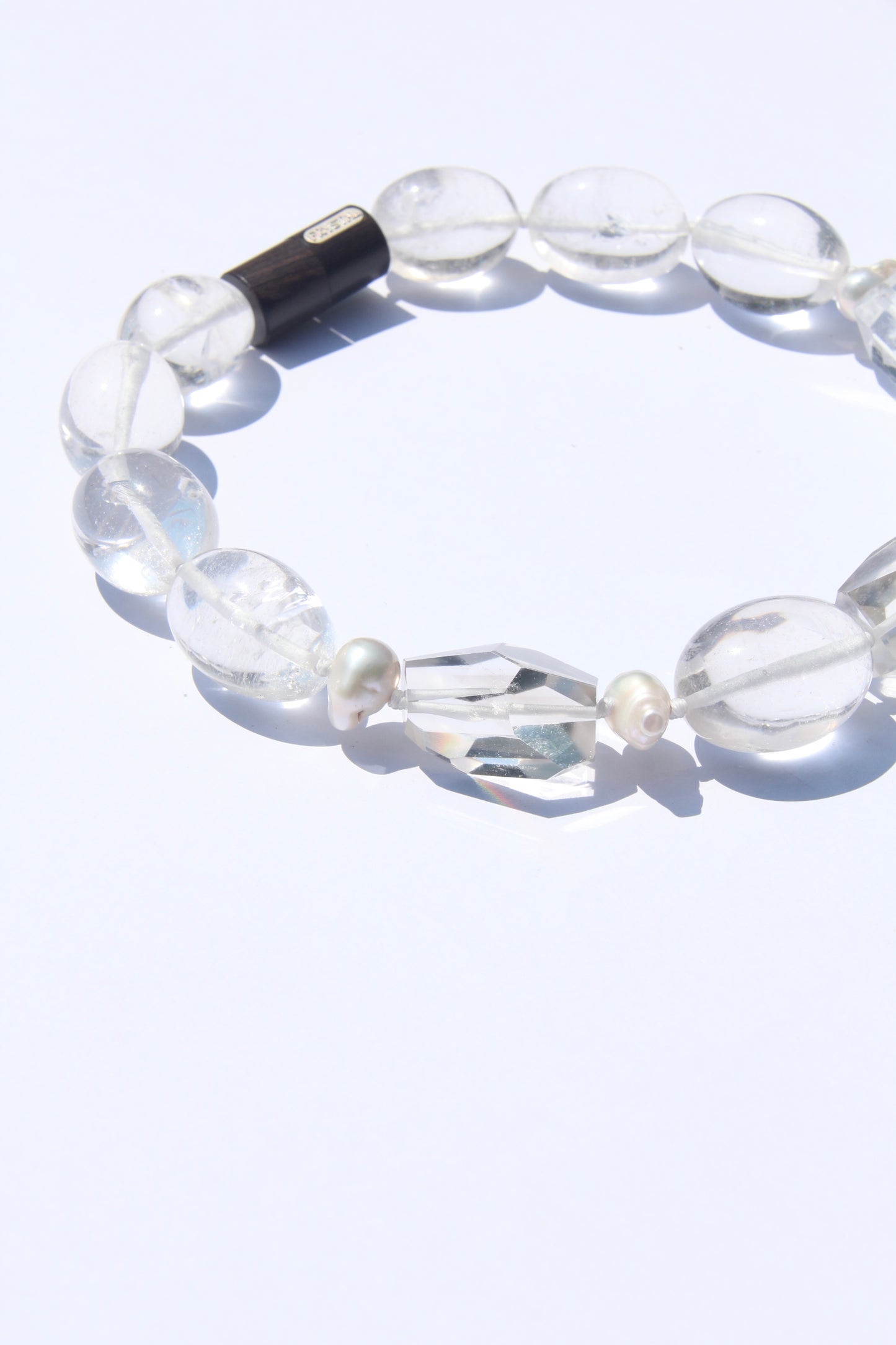 Necklace: quartz, pearls