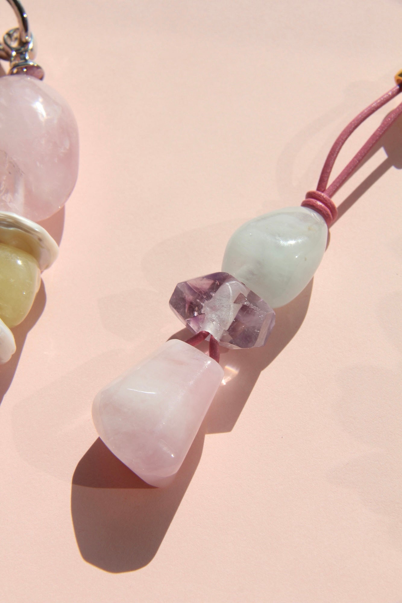 Pendant: morganite,amethyst