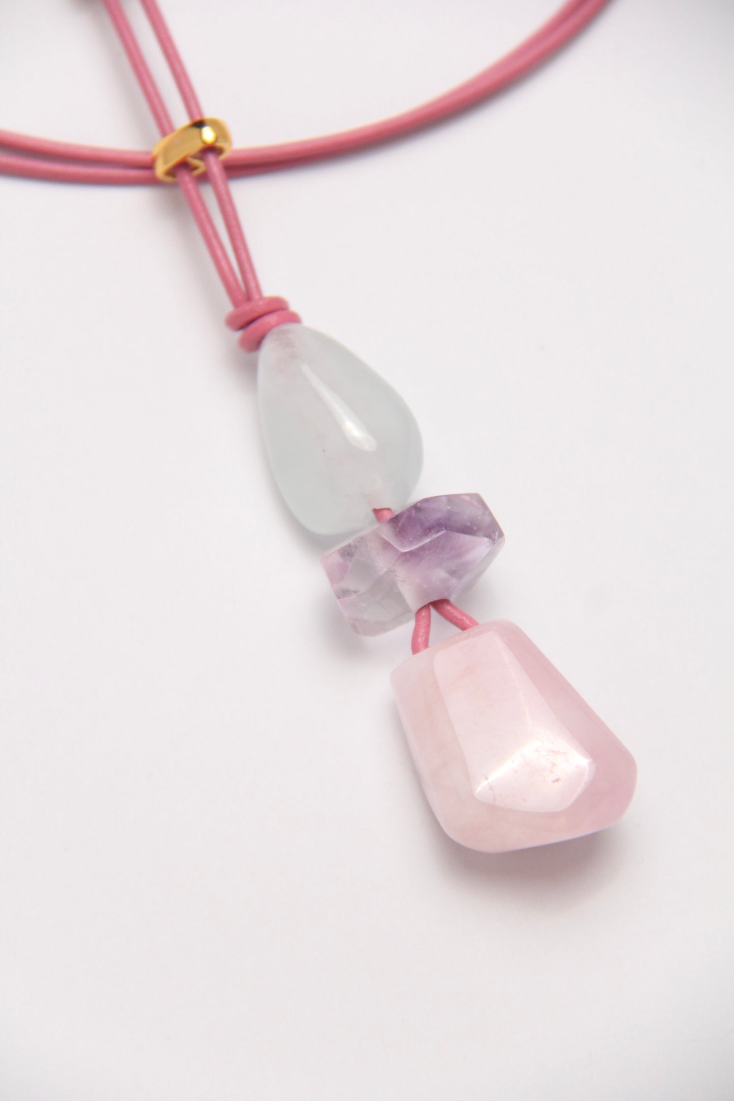 Pendant: morganite,amethyst