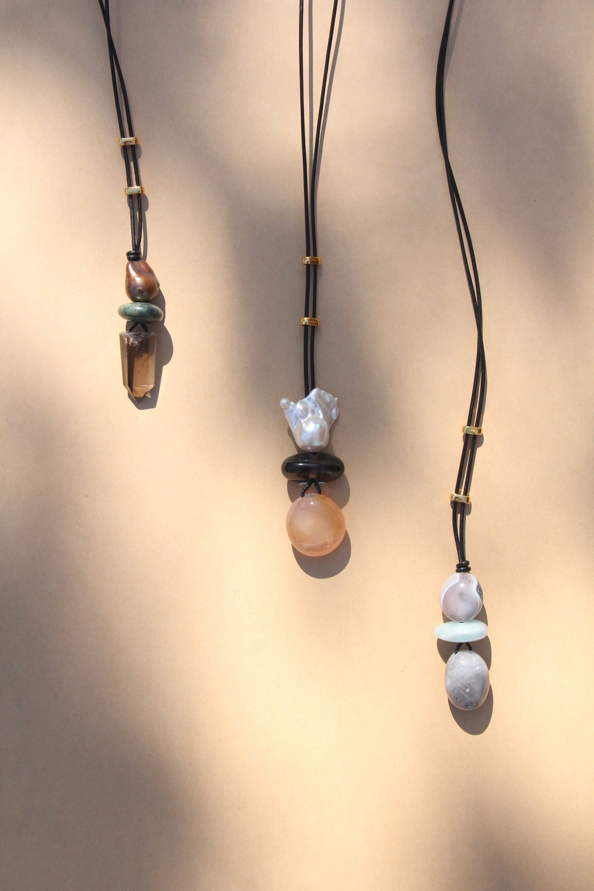 Necklace: persian agate, aquamarine