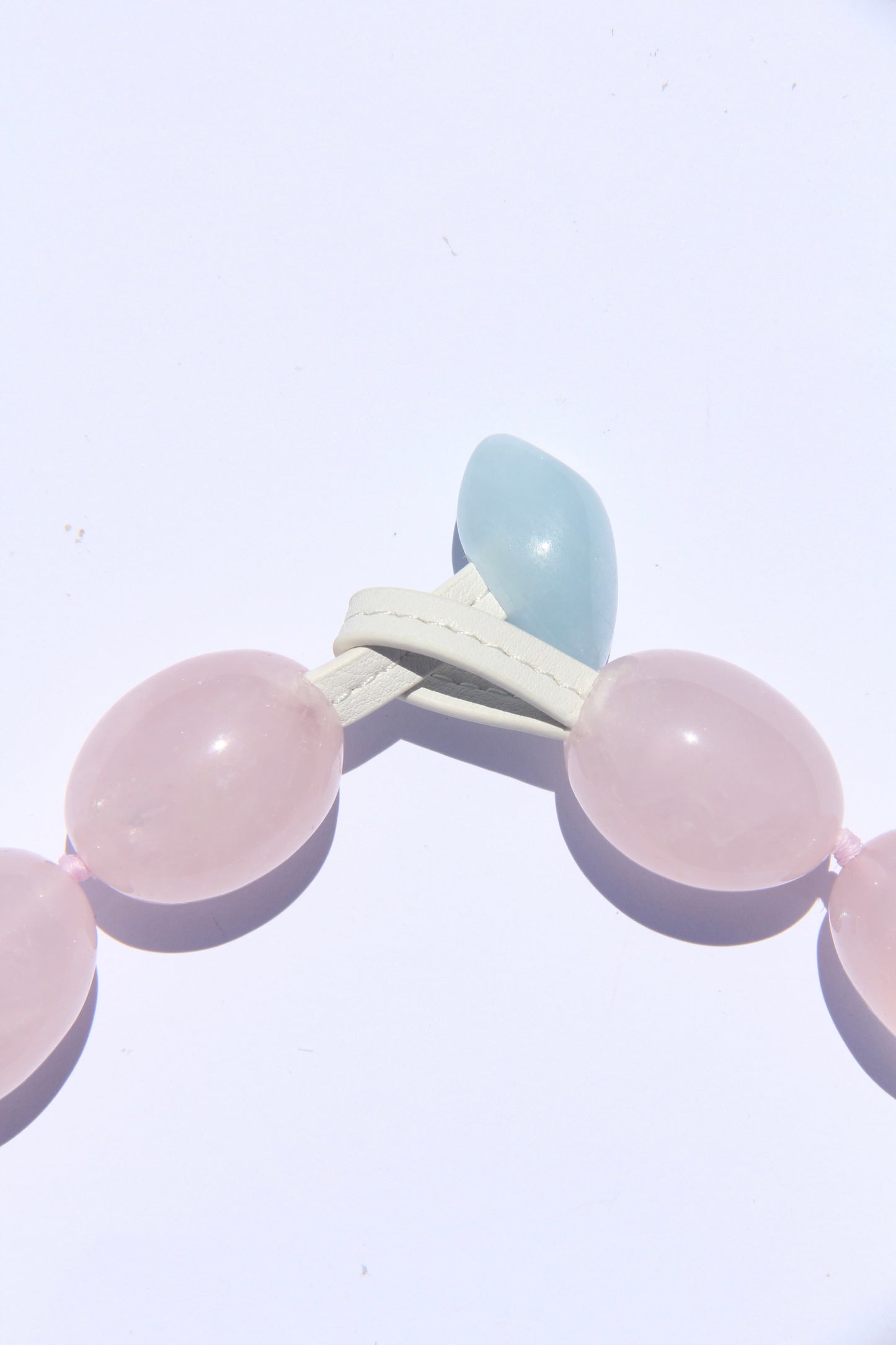 Charms: rose quartz, morganite, pearl, amethyst