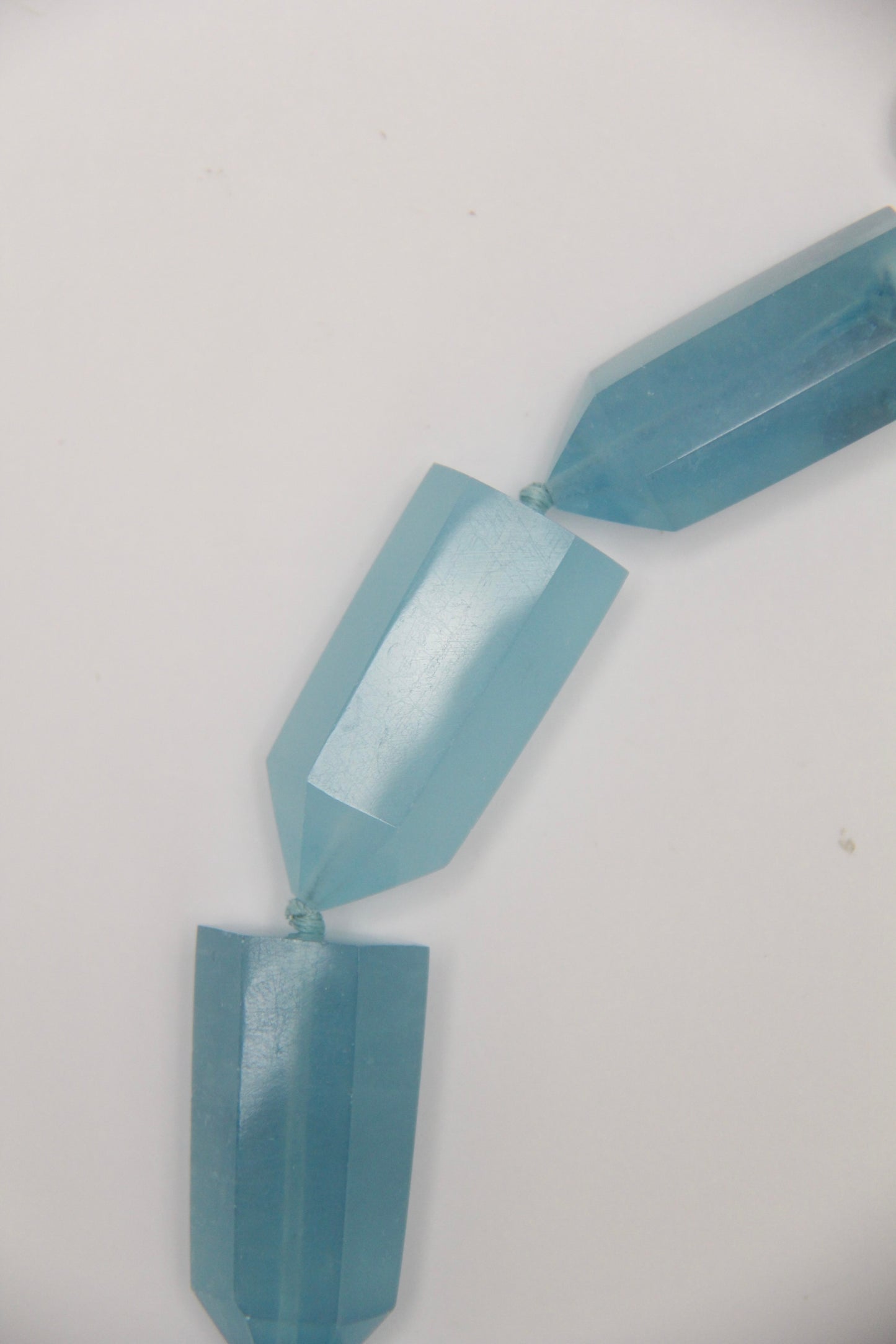 Necklace: aquamarine, pearls