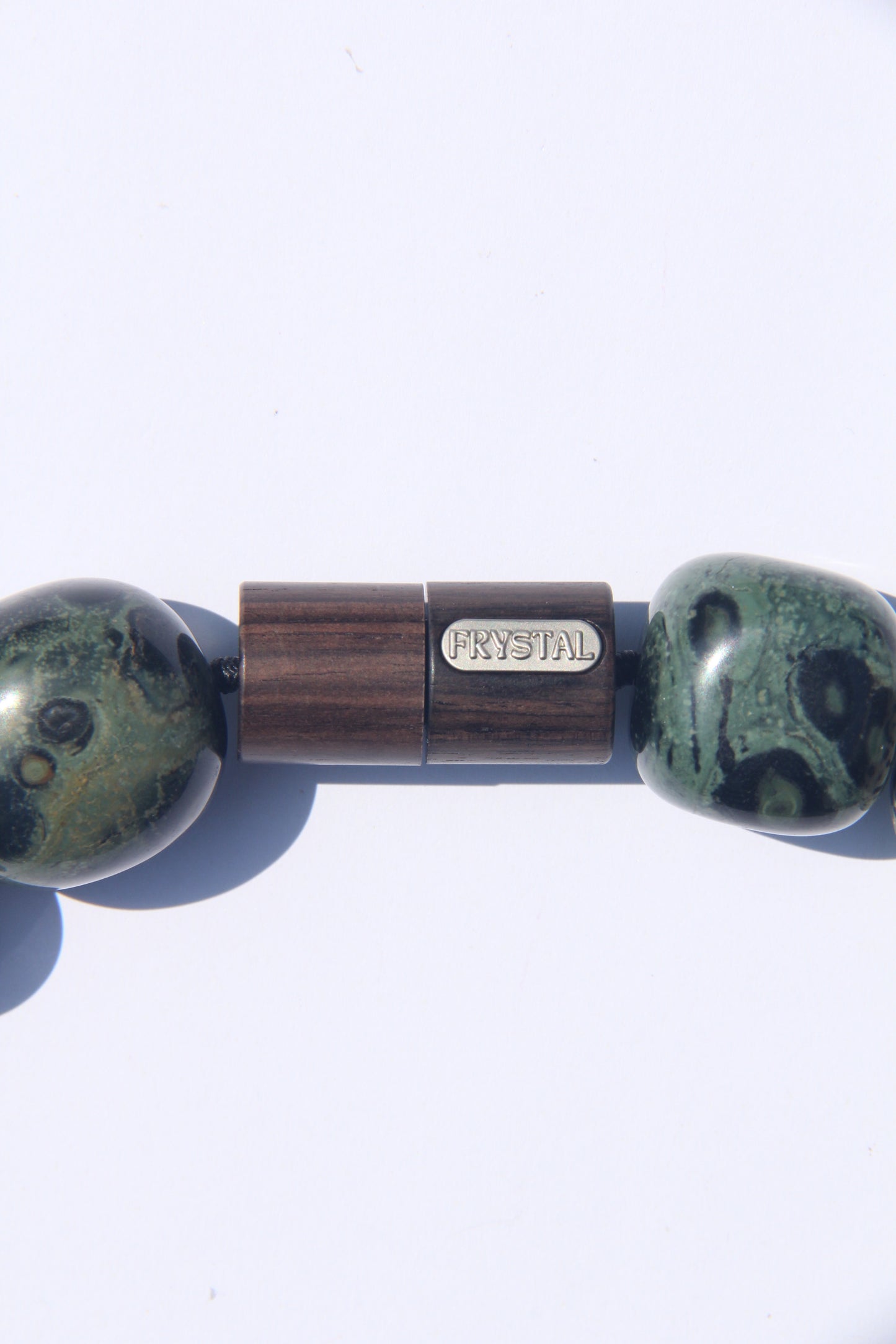 Necklace: crocodile jasper, dalmatian jasper, smoky quartz