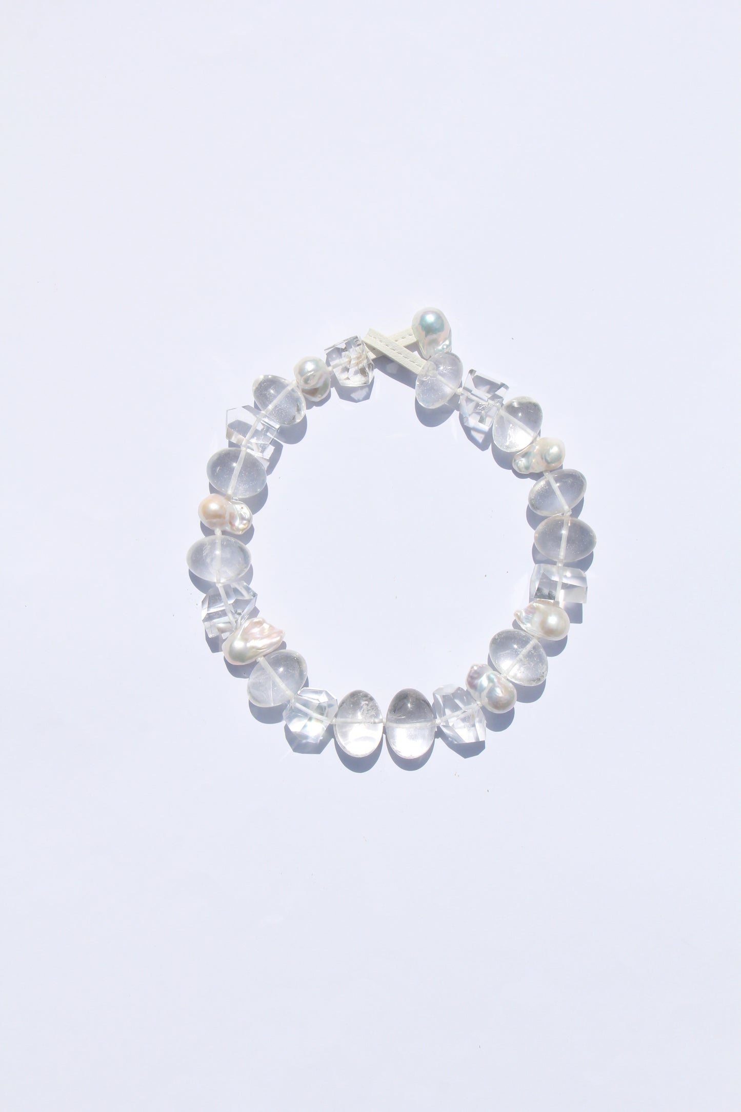 Necklace: quartz, pearls
