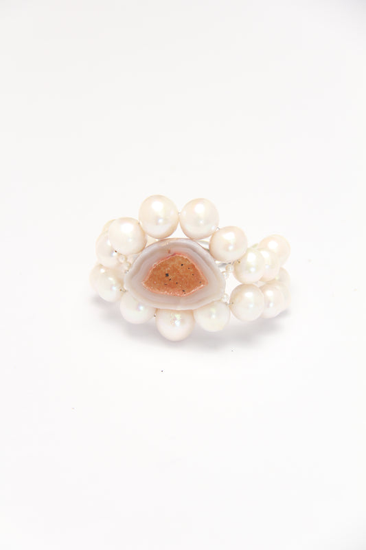 Bracelet: pearls, geode