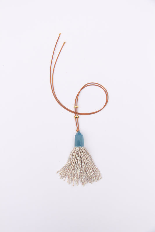 Pendant: aquamarine, pearls