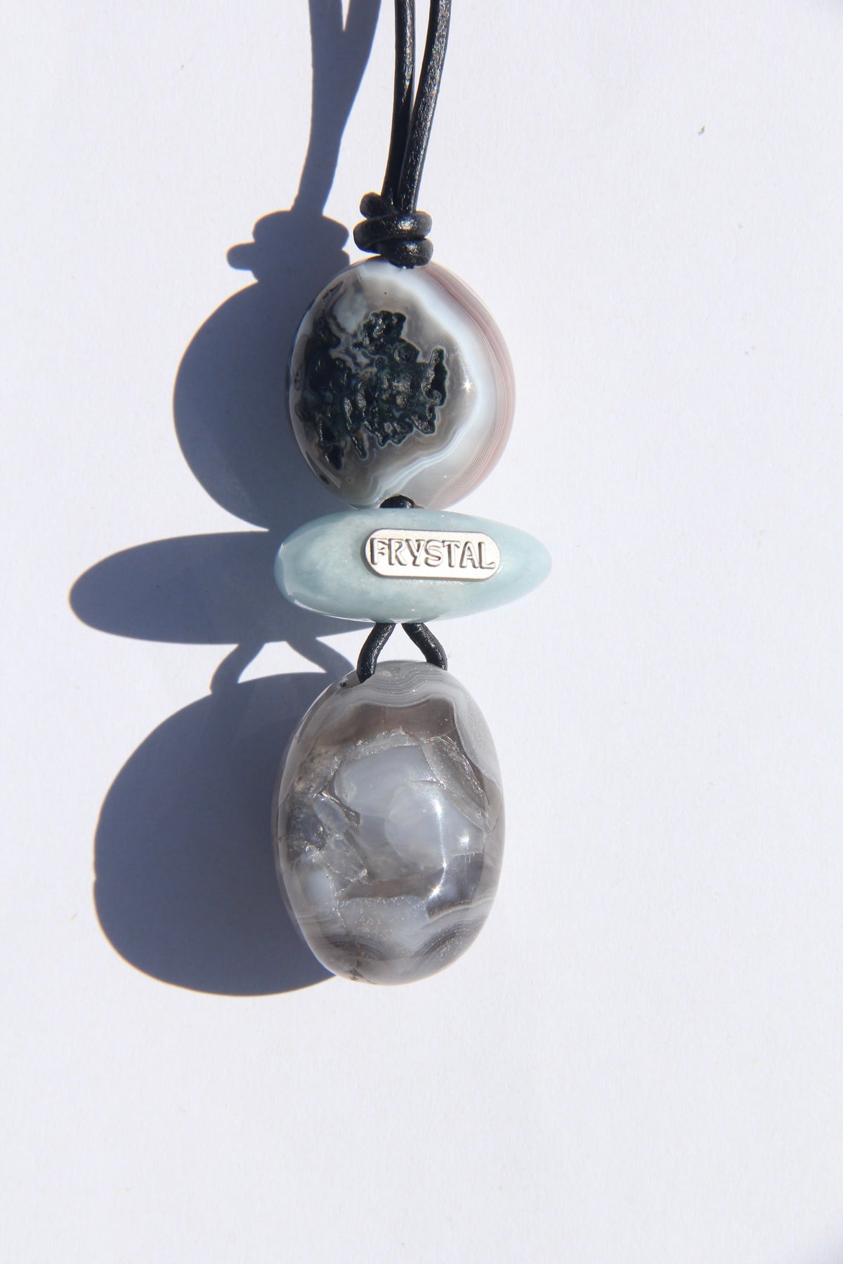 Necklace: persian agate, aquamarine