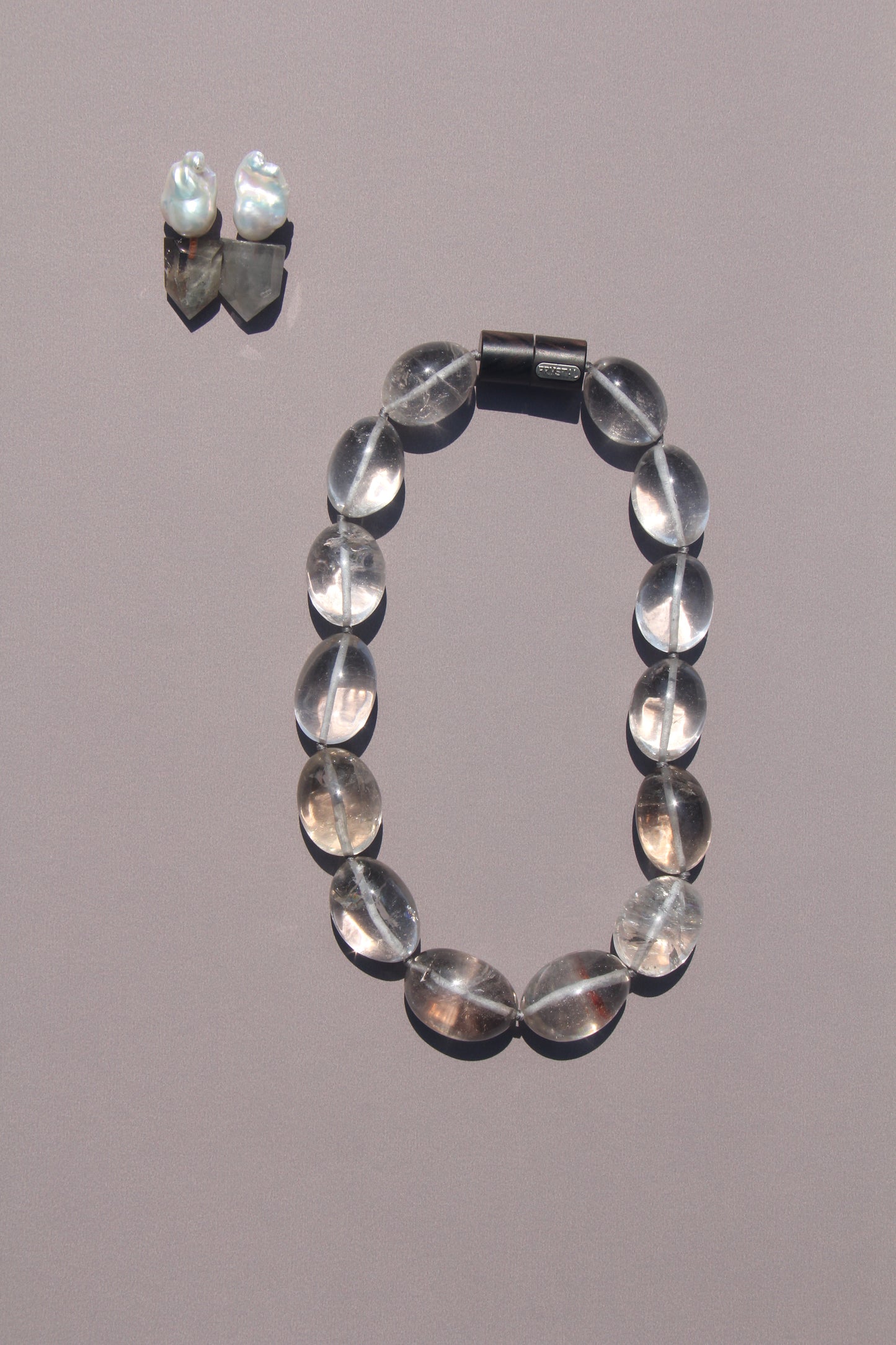 Necklace: light smoky quartz