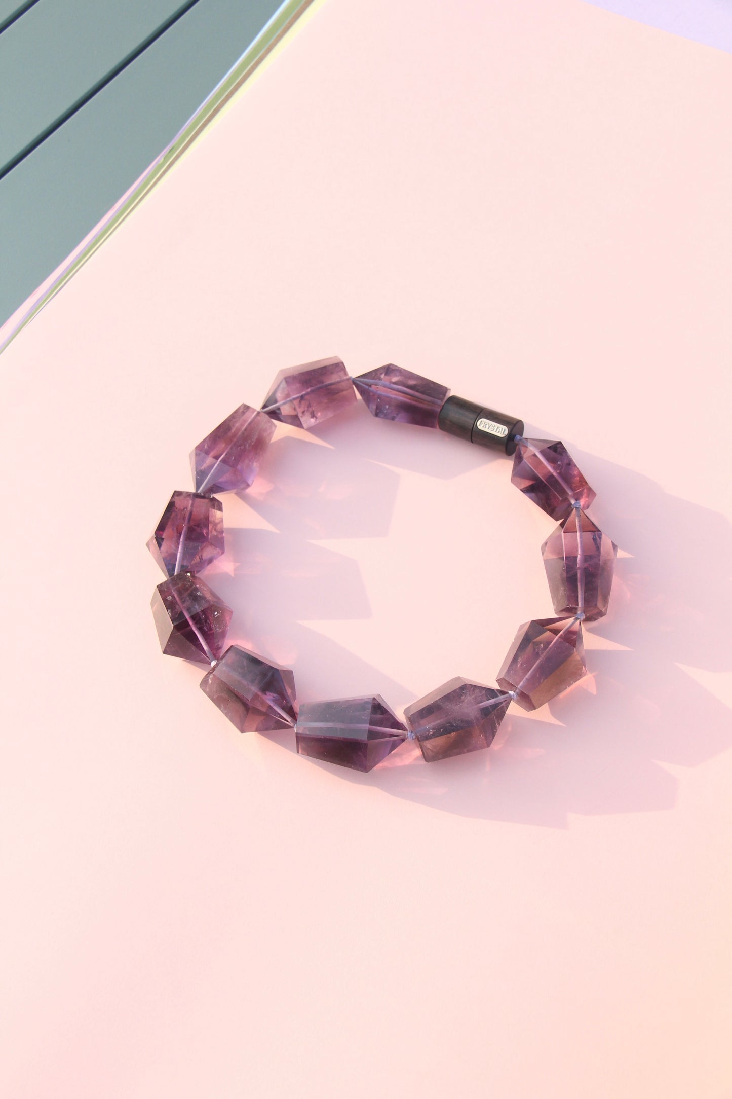 Necklace: amethyst, ebony