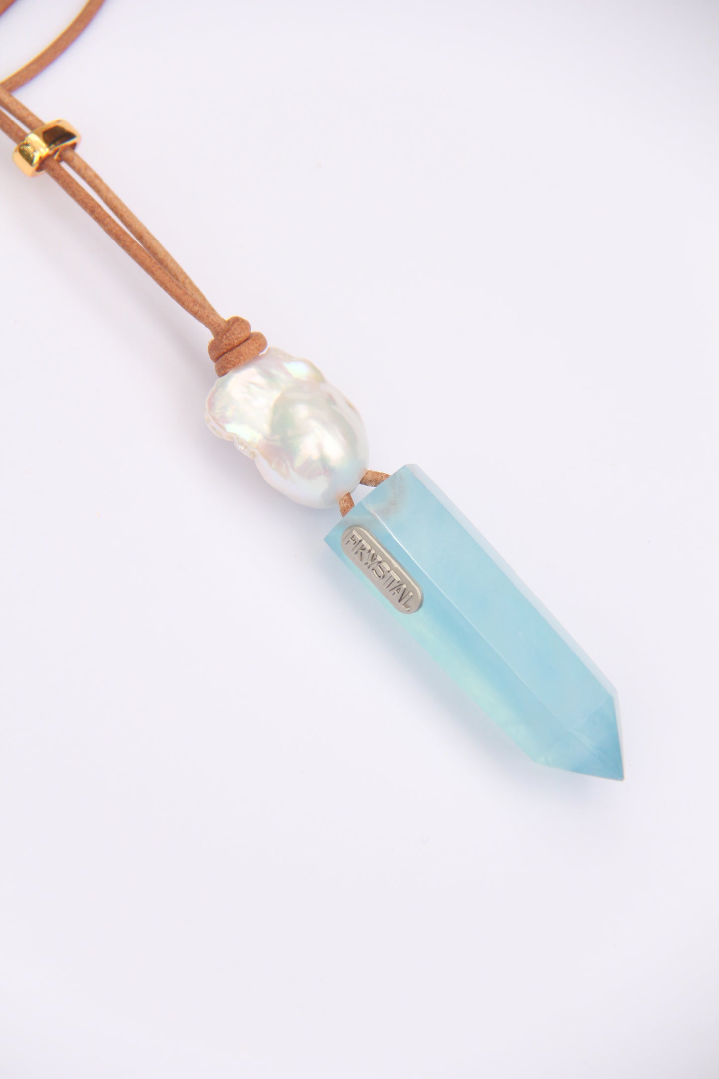 Pendant: aquamarine, pearls