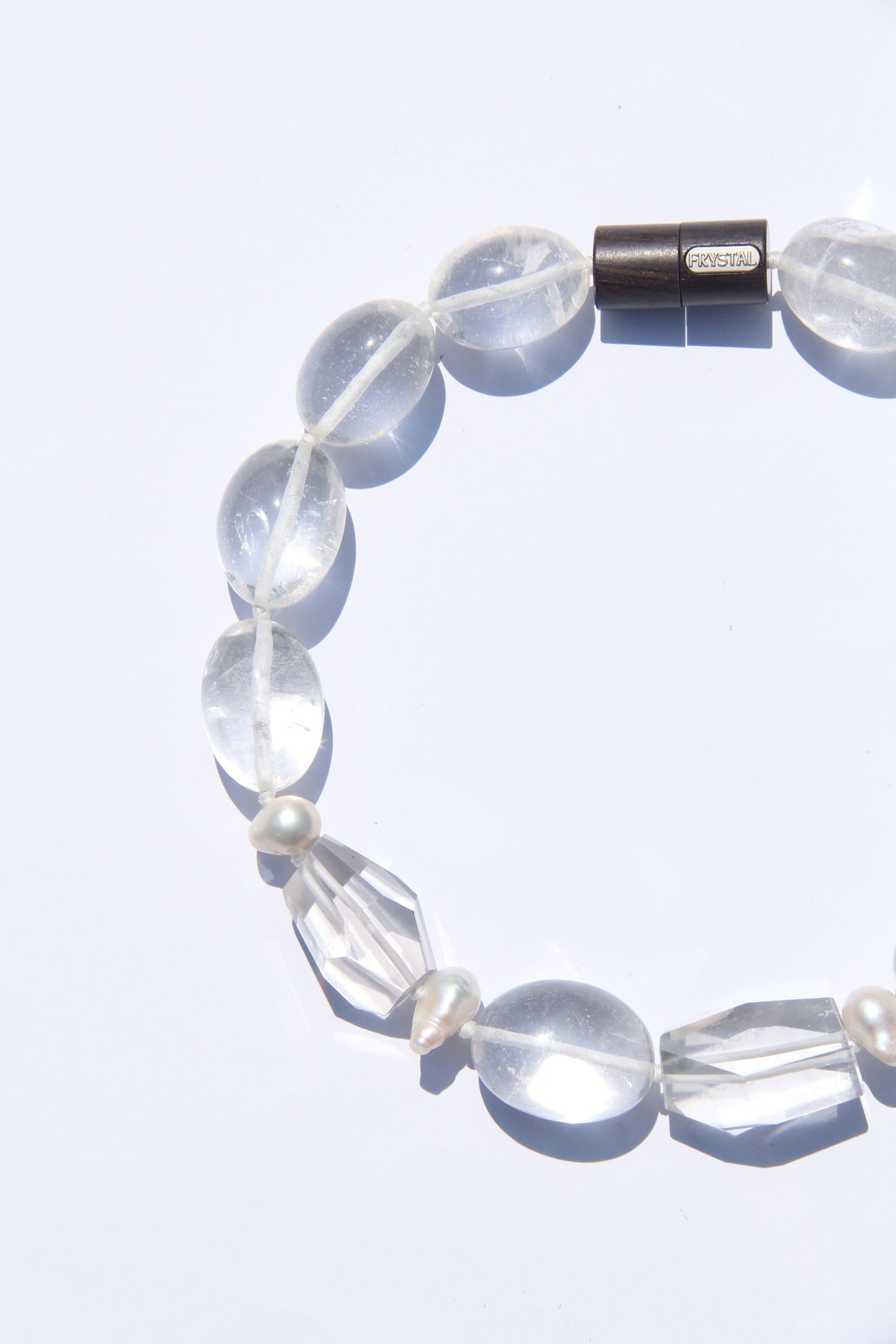 Necklace: quartz, pearls