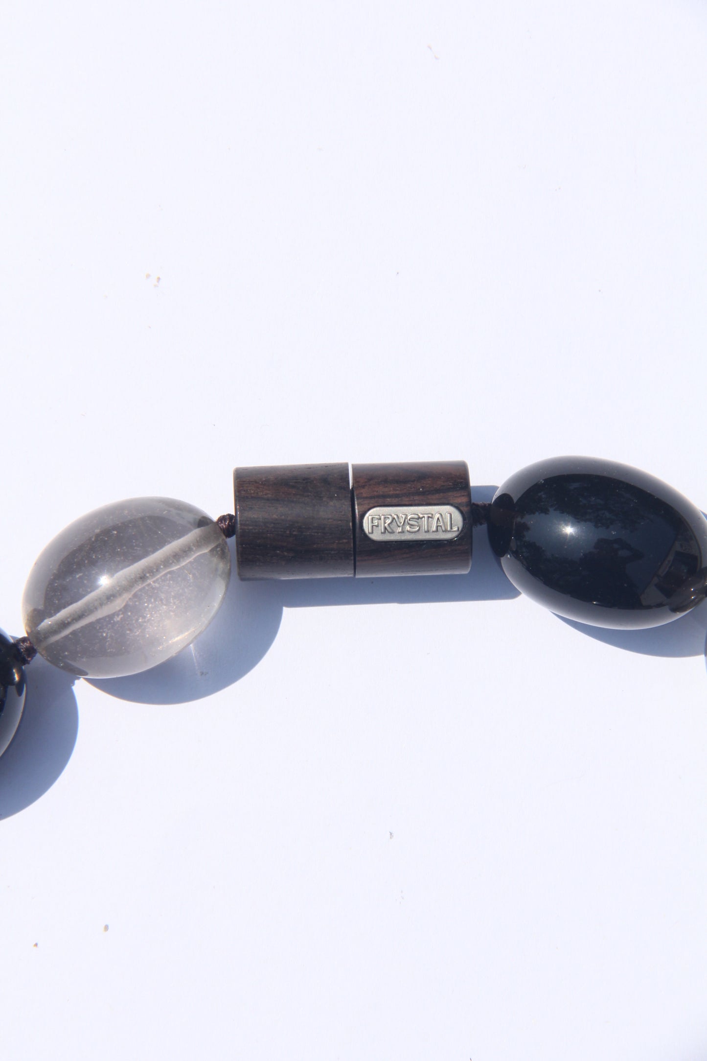 Necklace: smoky quartz, pearls