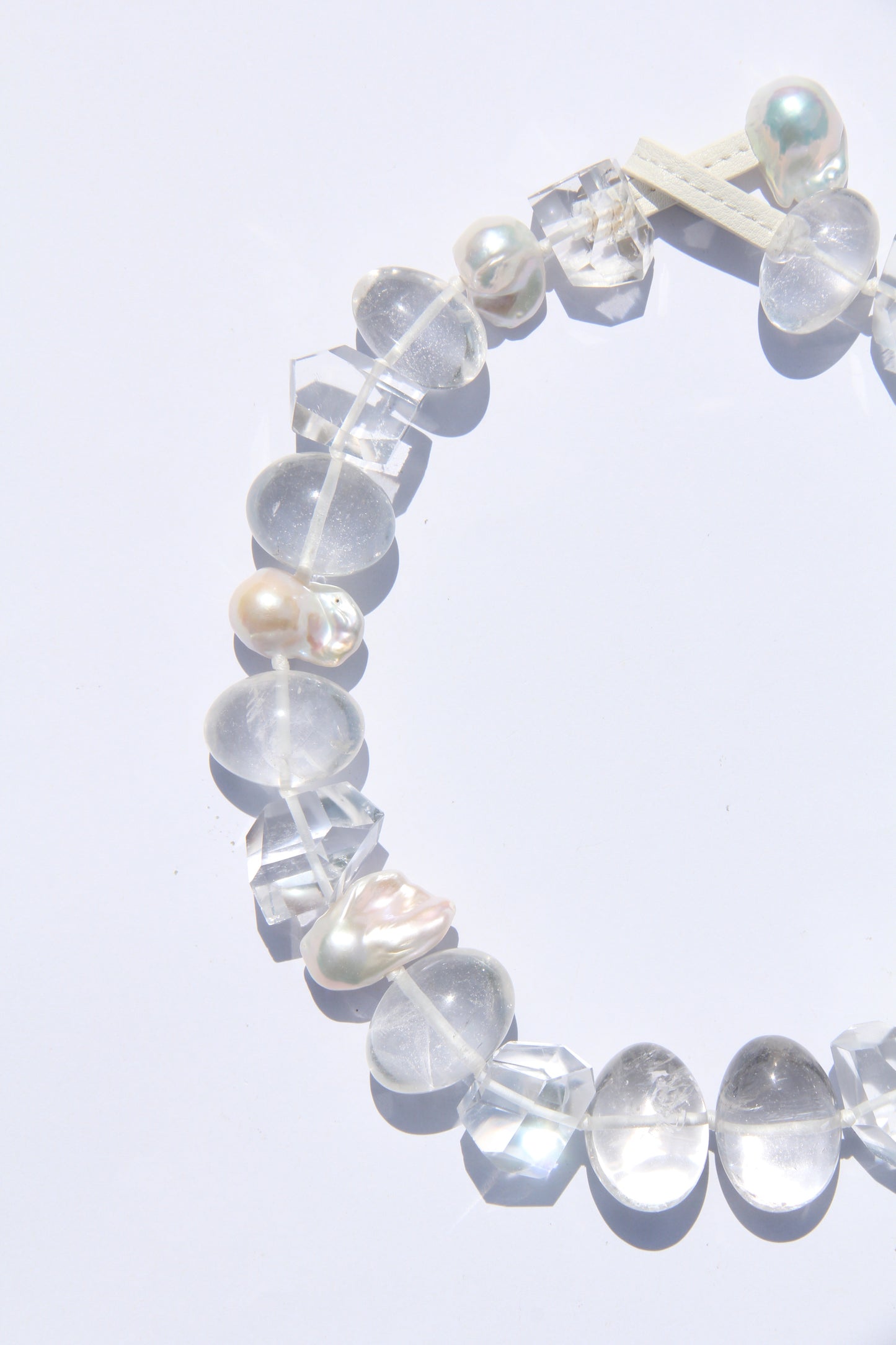 Necklace: quartz, pearls