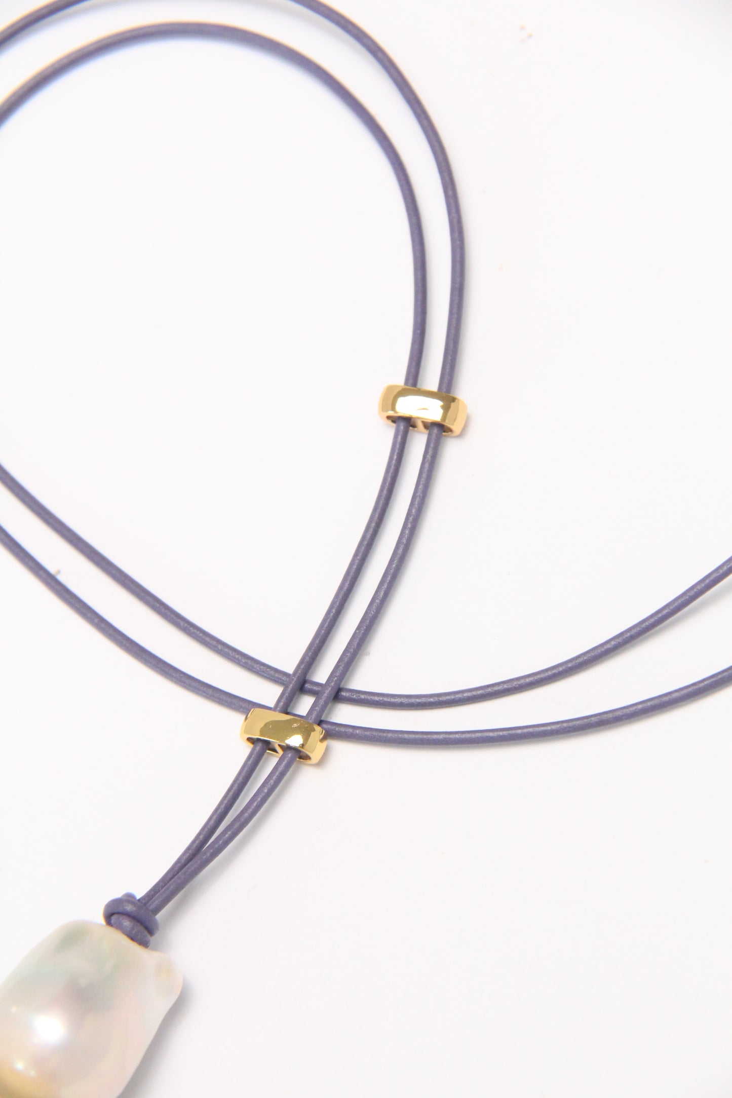Pendant: pearls, morgnite, amethyst