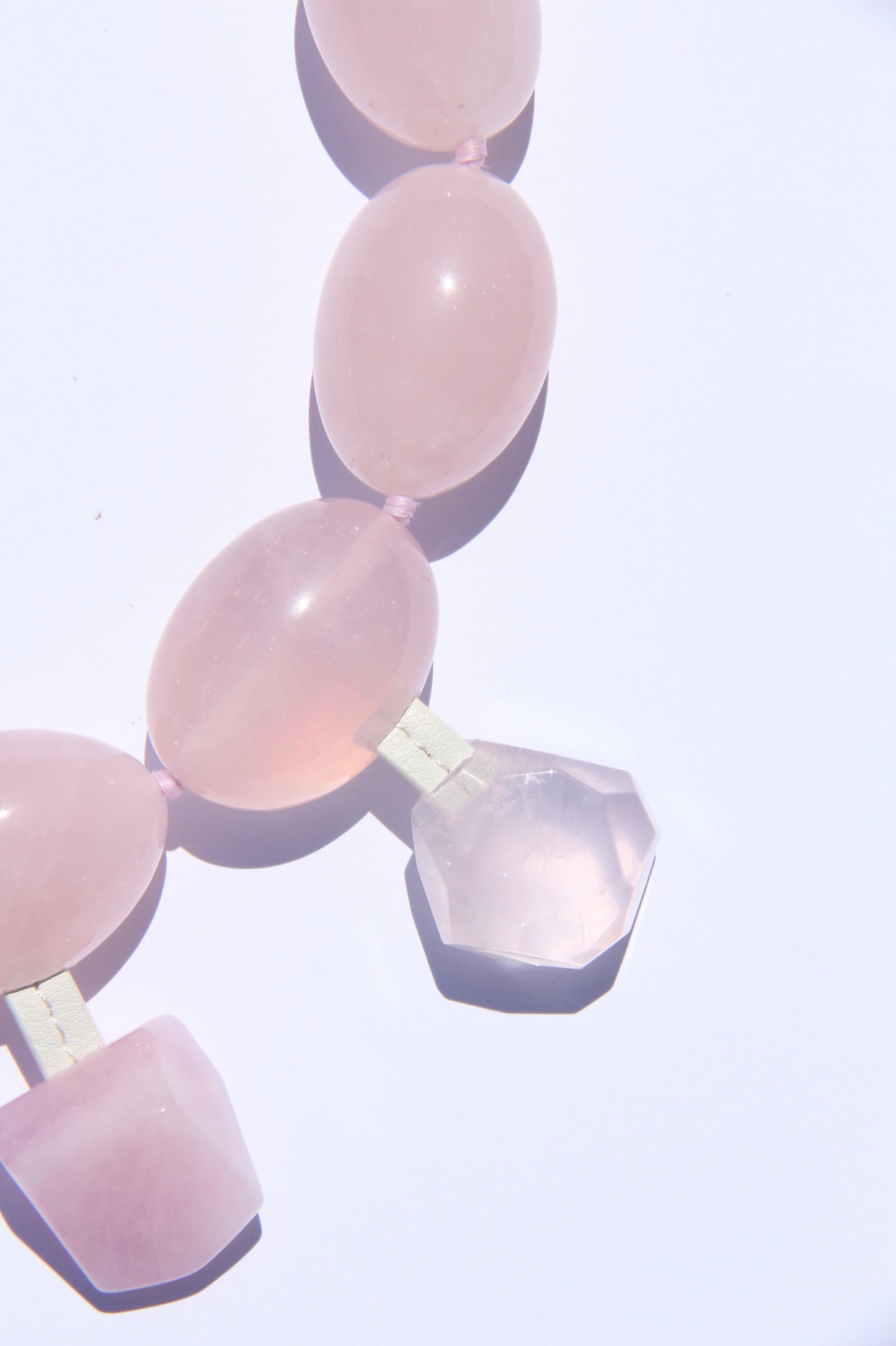 Charms: rose quartz, morganite, pearl, amethyst
