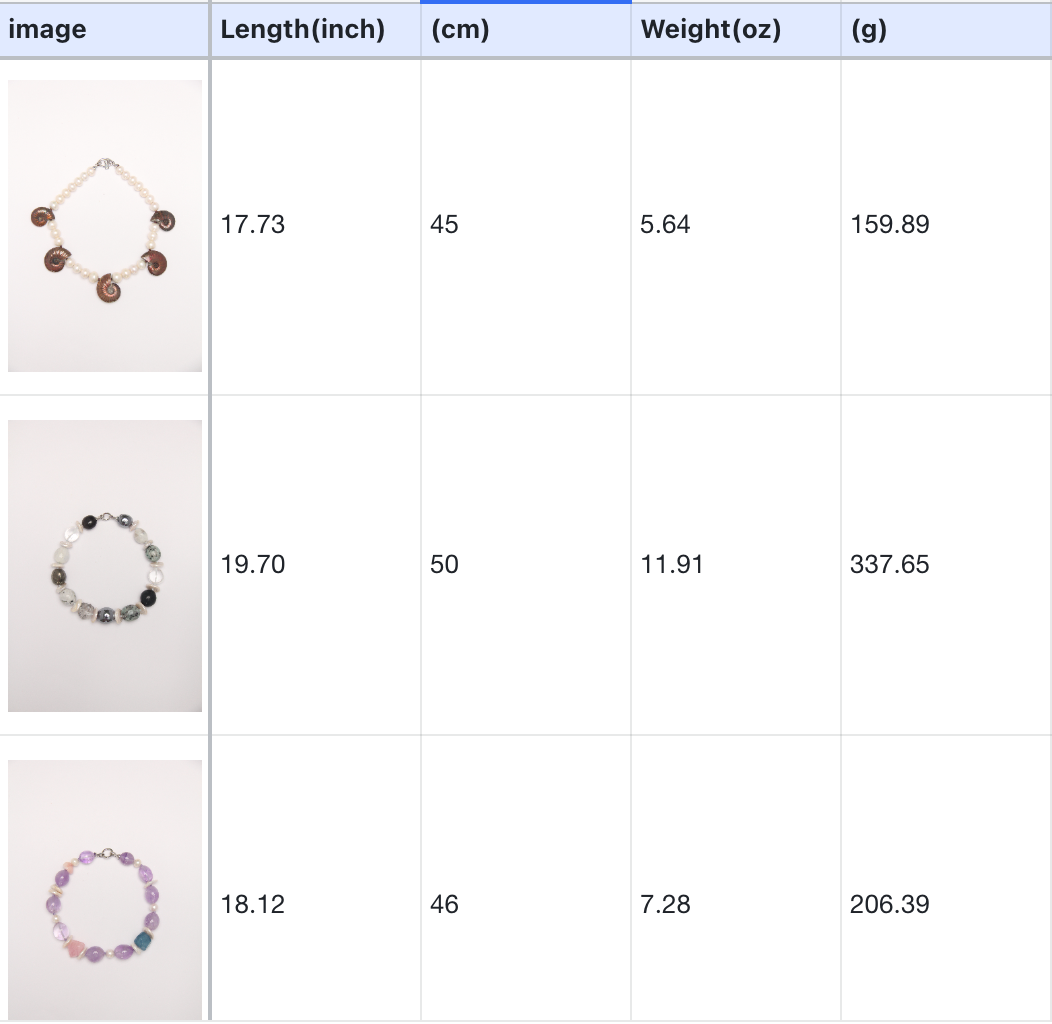 Necklace: Ammonite, pearls