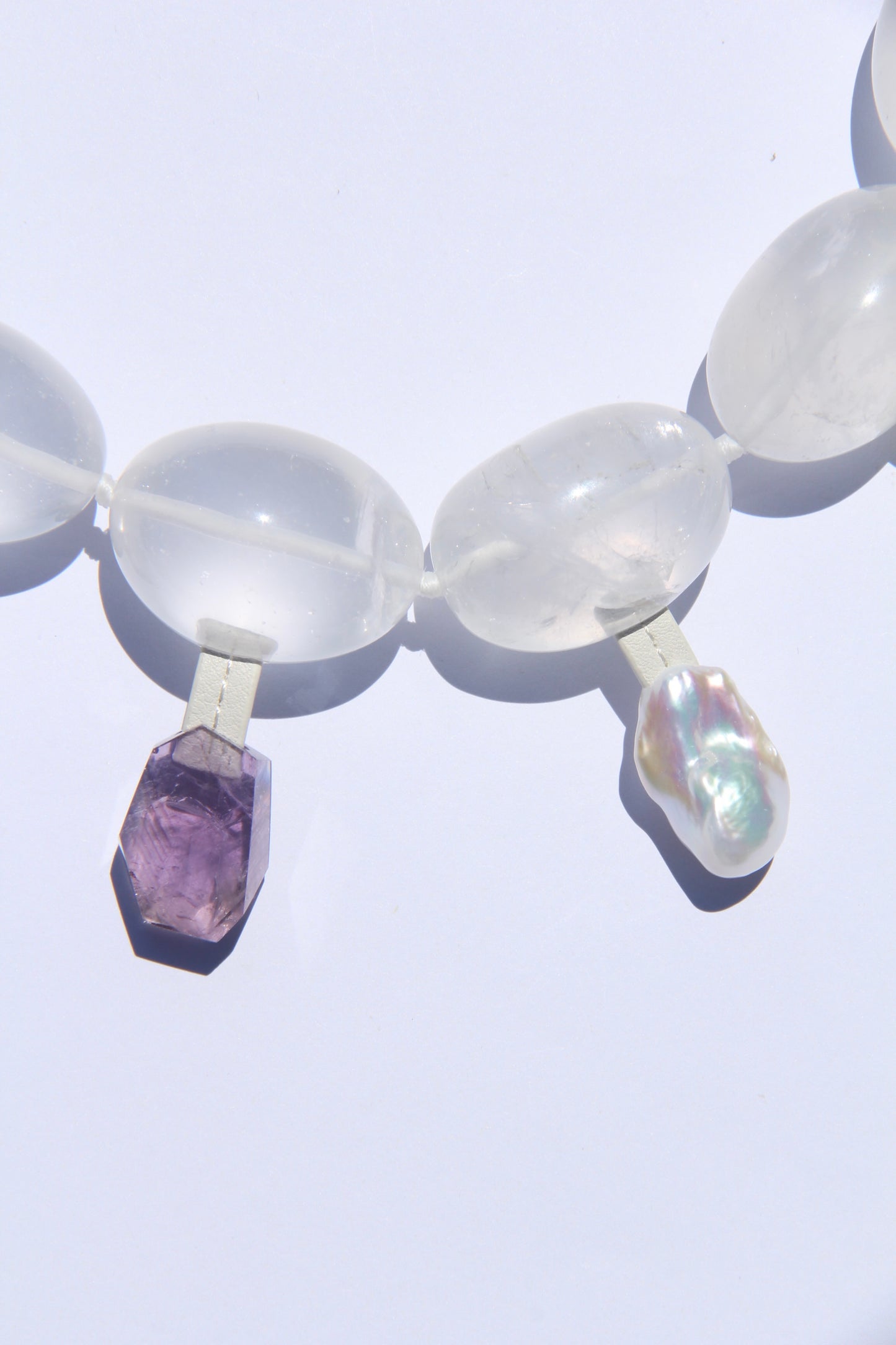Charms: quartz, citrine, morganite, amethyst, pearl