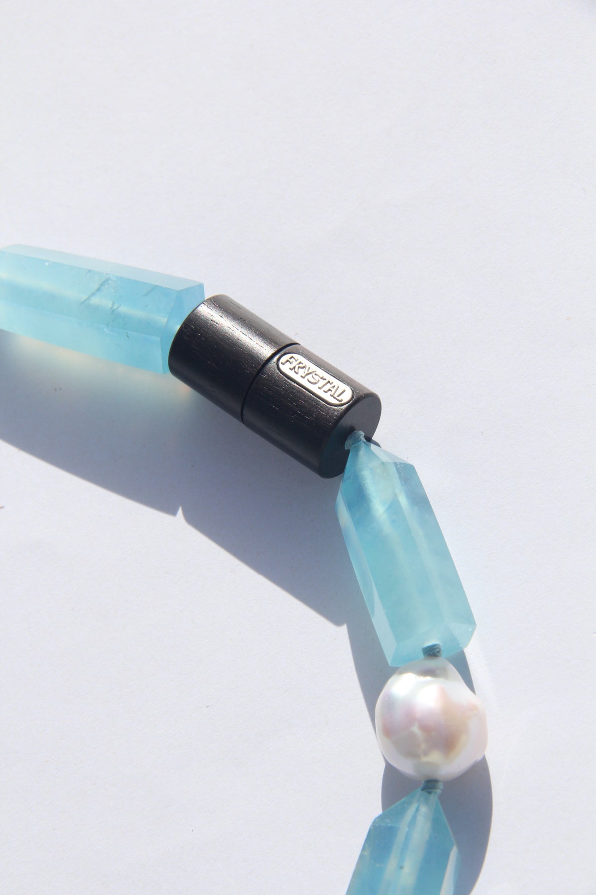 Necklace: aquamarine, pearls