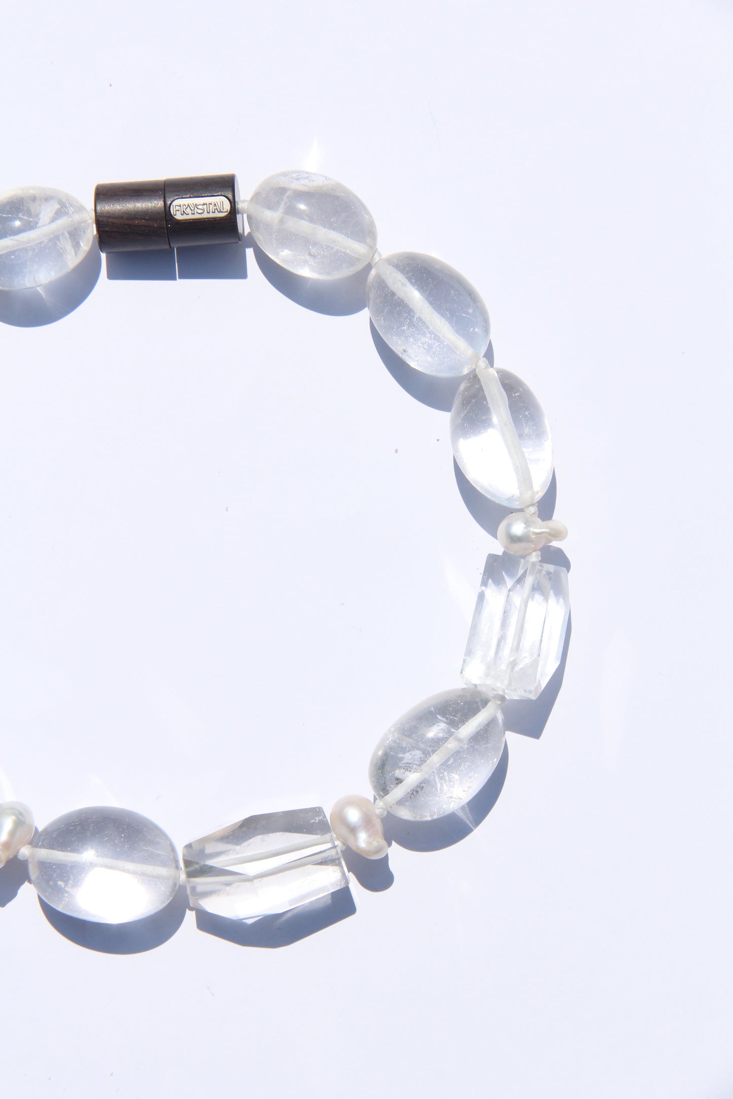 Necklace: quartz, pearls