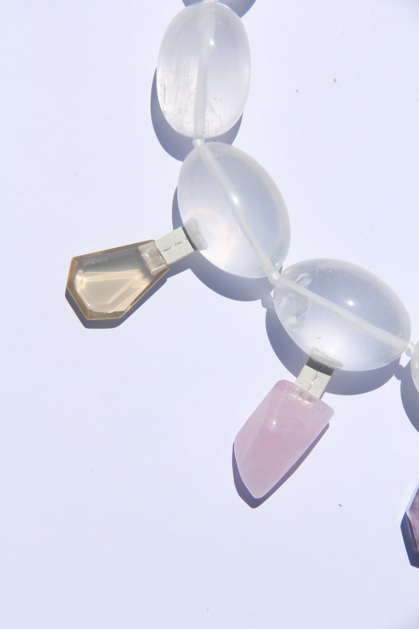 Charms: quartz, citrine, morganite, amethyst, pearl