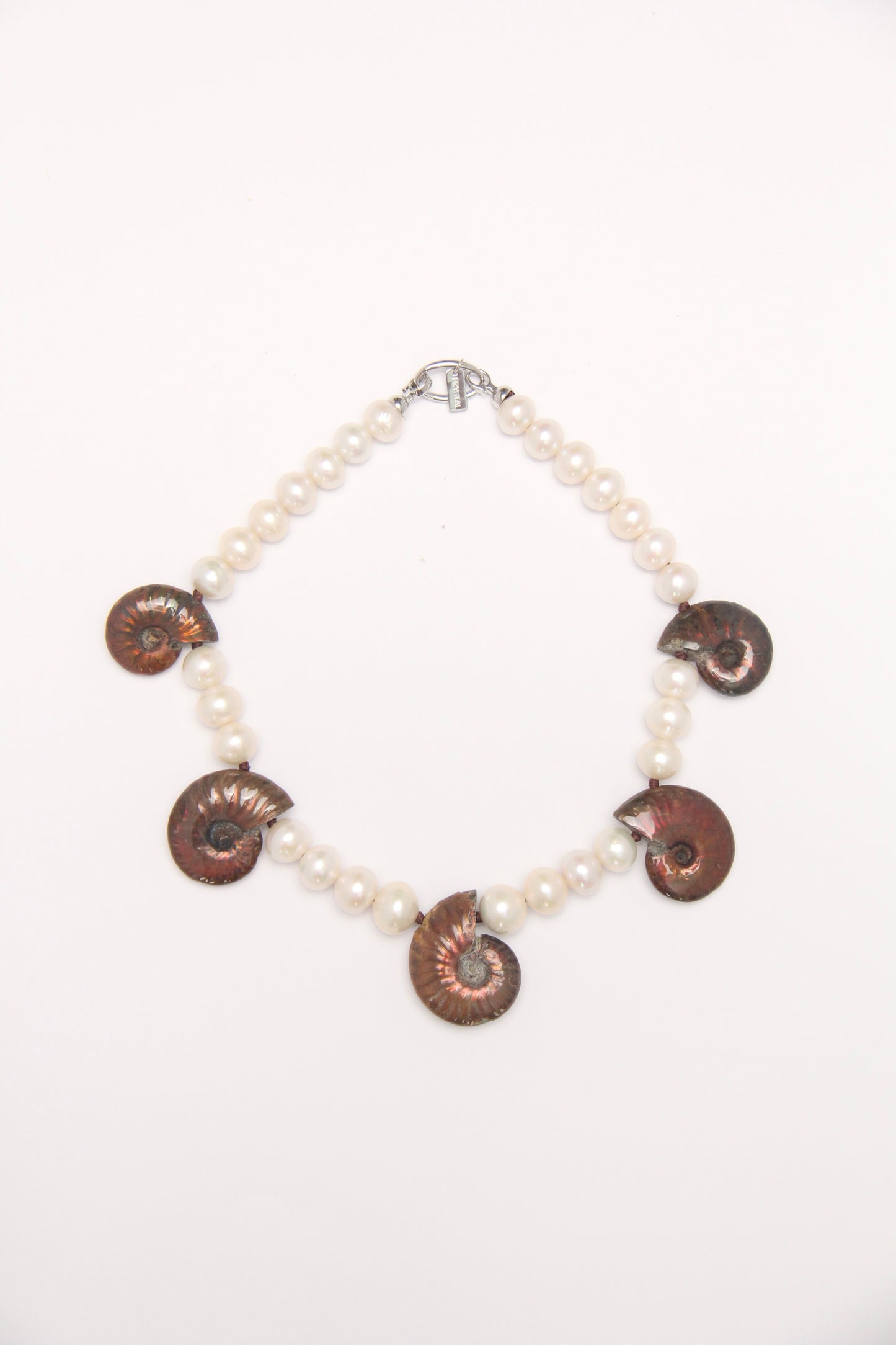 Necklace: Ammonite, pearls
