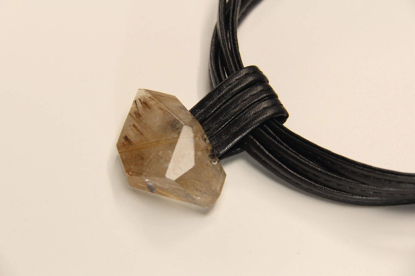 Chunky Crystal Necklace/Chunky Statement Necklace: golden hair rutilated quartz