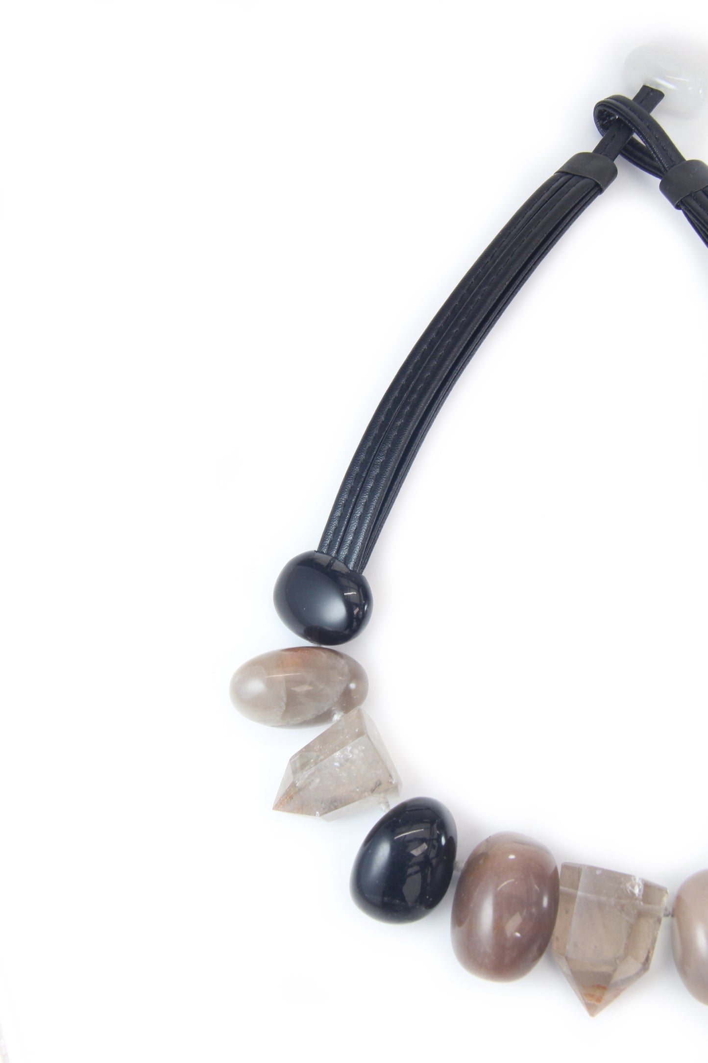 necklace: sunstone, phantom crystals, obsidian, white crystal