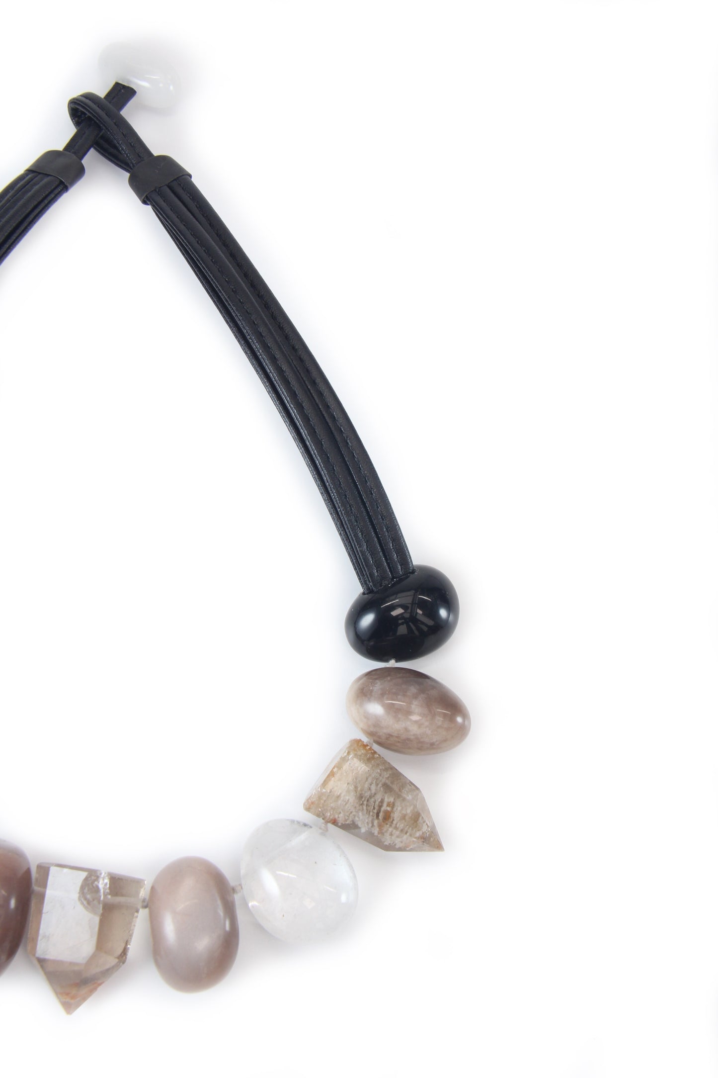 necklace: sunstone, phantom crystals, obsidian, white crystal