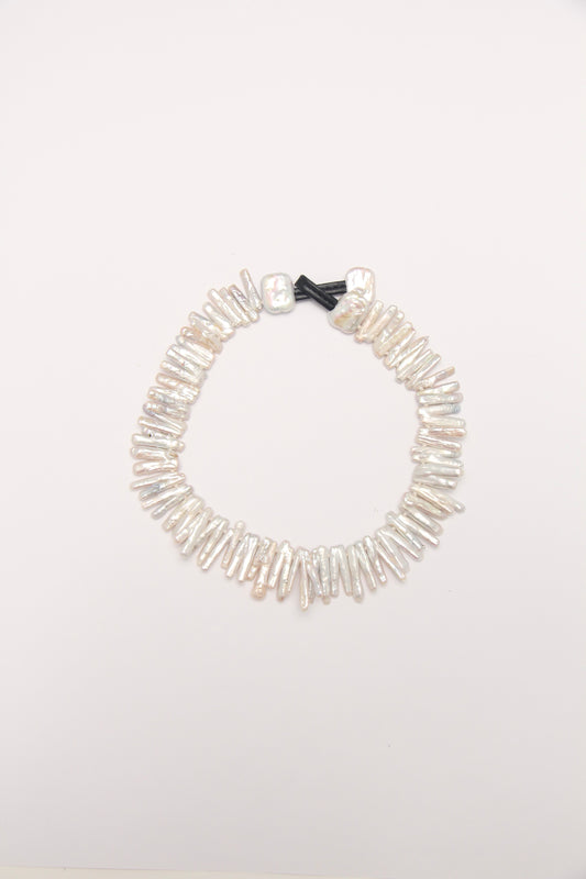Necklace: fresh water baroque pearls