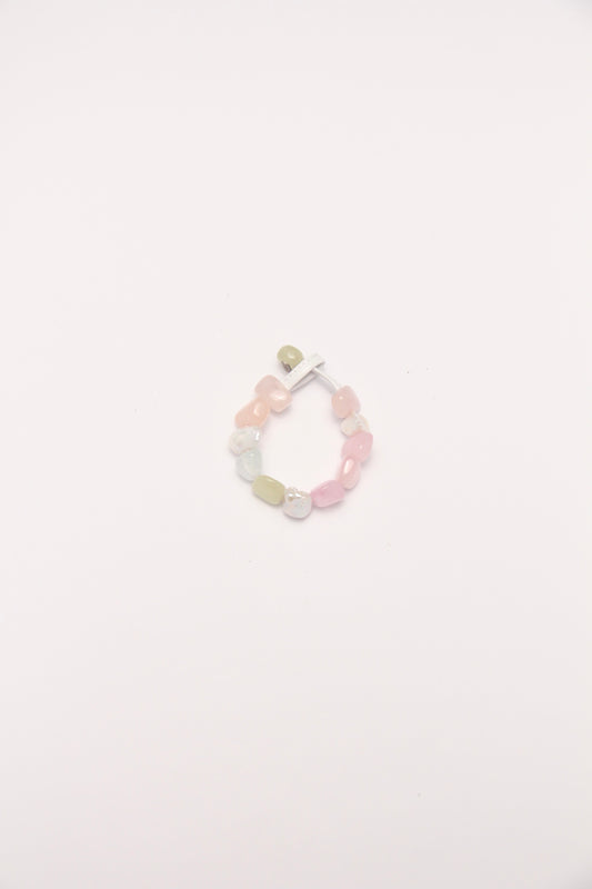 Bracelet: morganite, baroque pearls