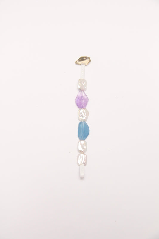 Bracelet: aquamarine, amethyst, citrine, pearls