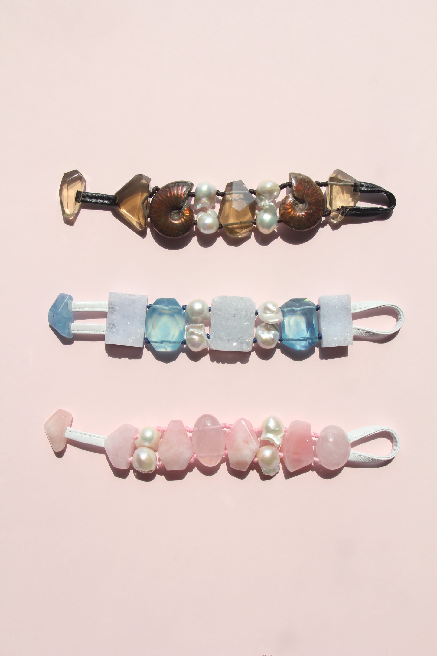 Bracelet: aquamarine, blue lace agate, pearls