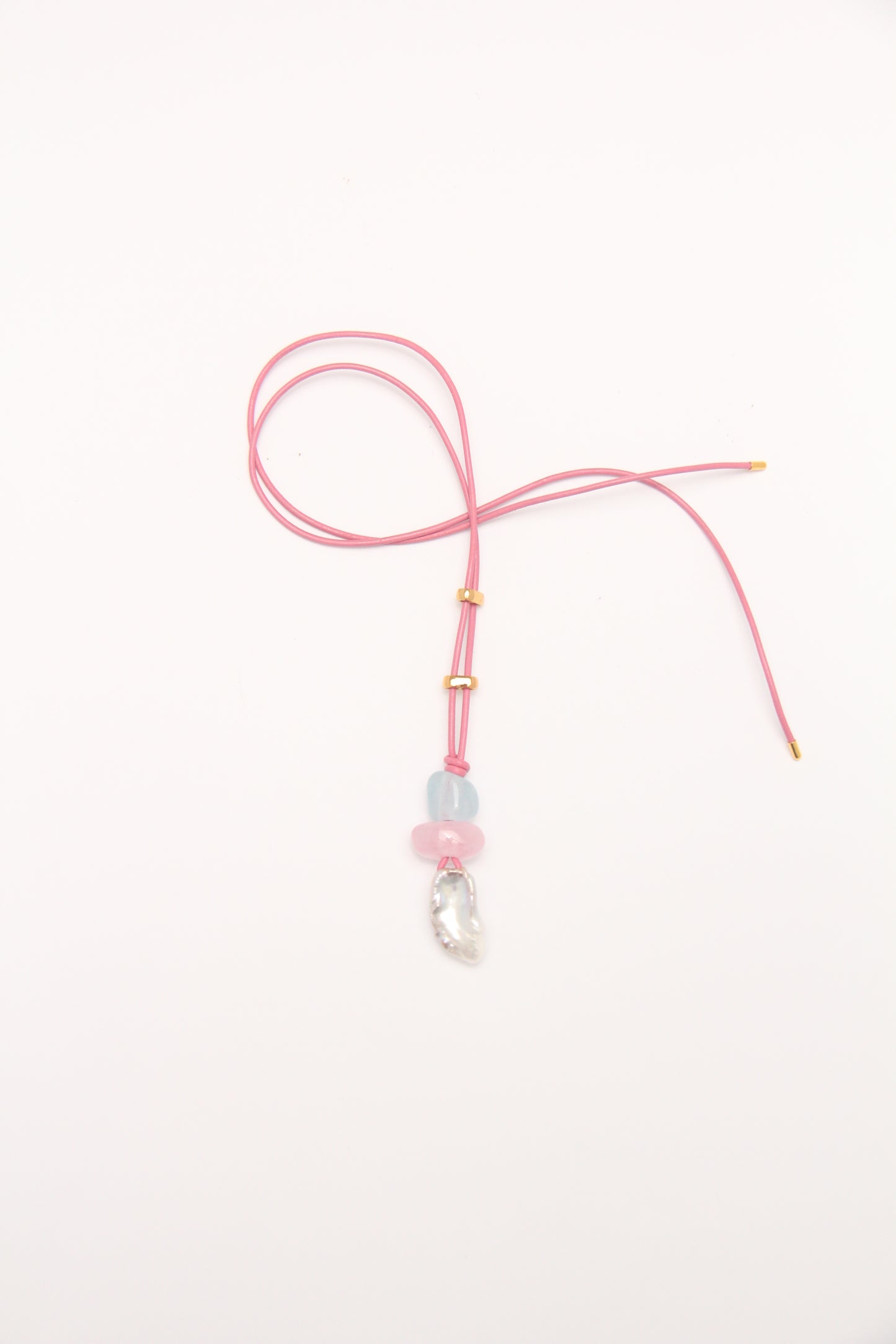 Pendant: morganite, pearl