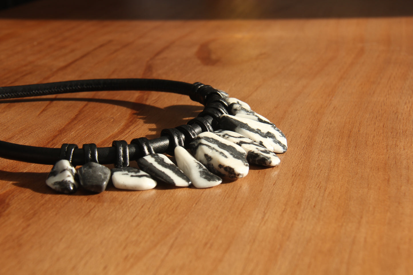 Necklace: zebra stone