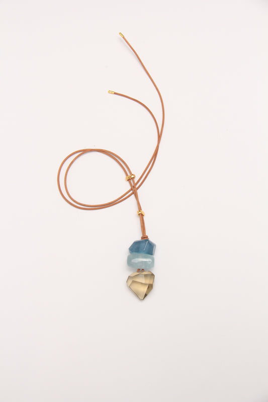 Pendant: aquamarine, morganite, citrine