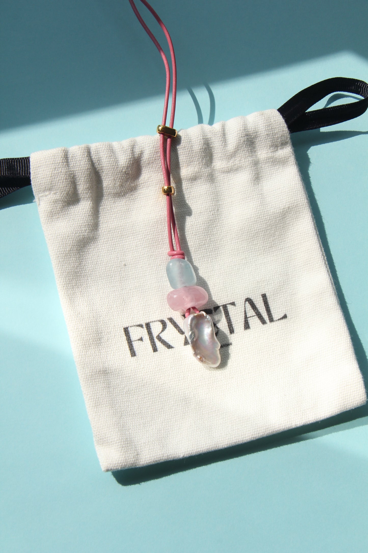 Pendant: morganite, pearl