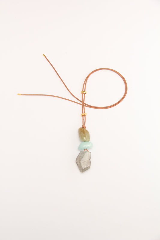 Pendant: morganite, phantom quartz