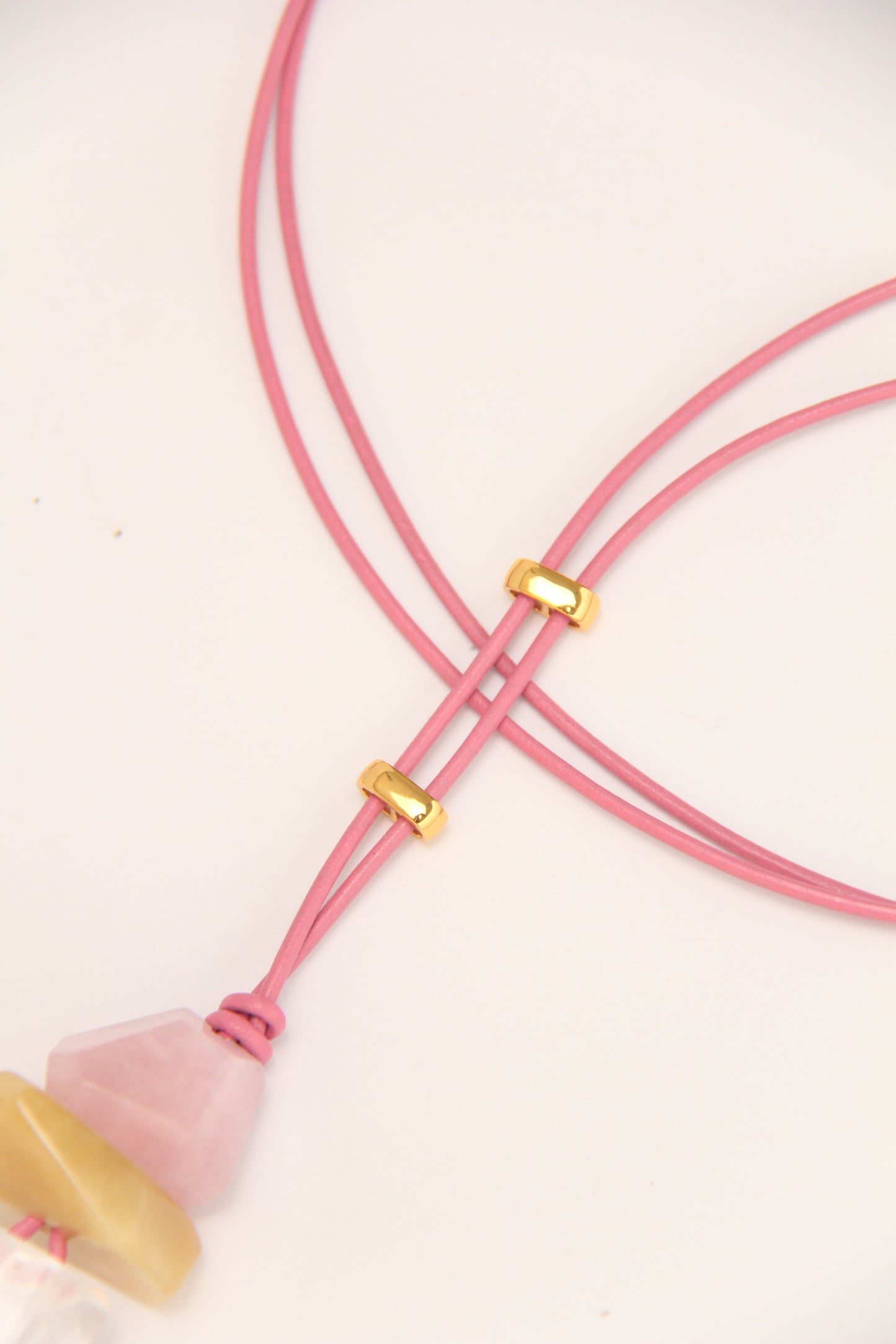 Pendant: morganite, quartz