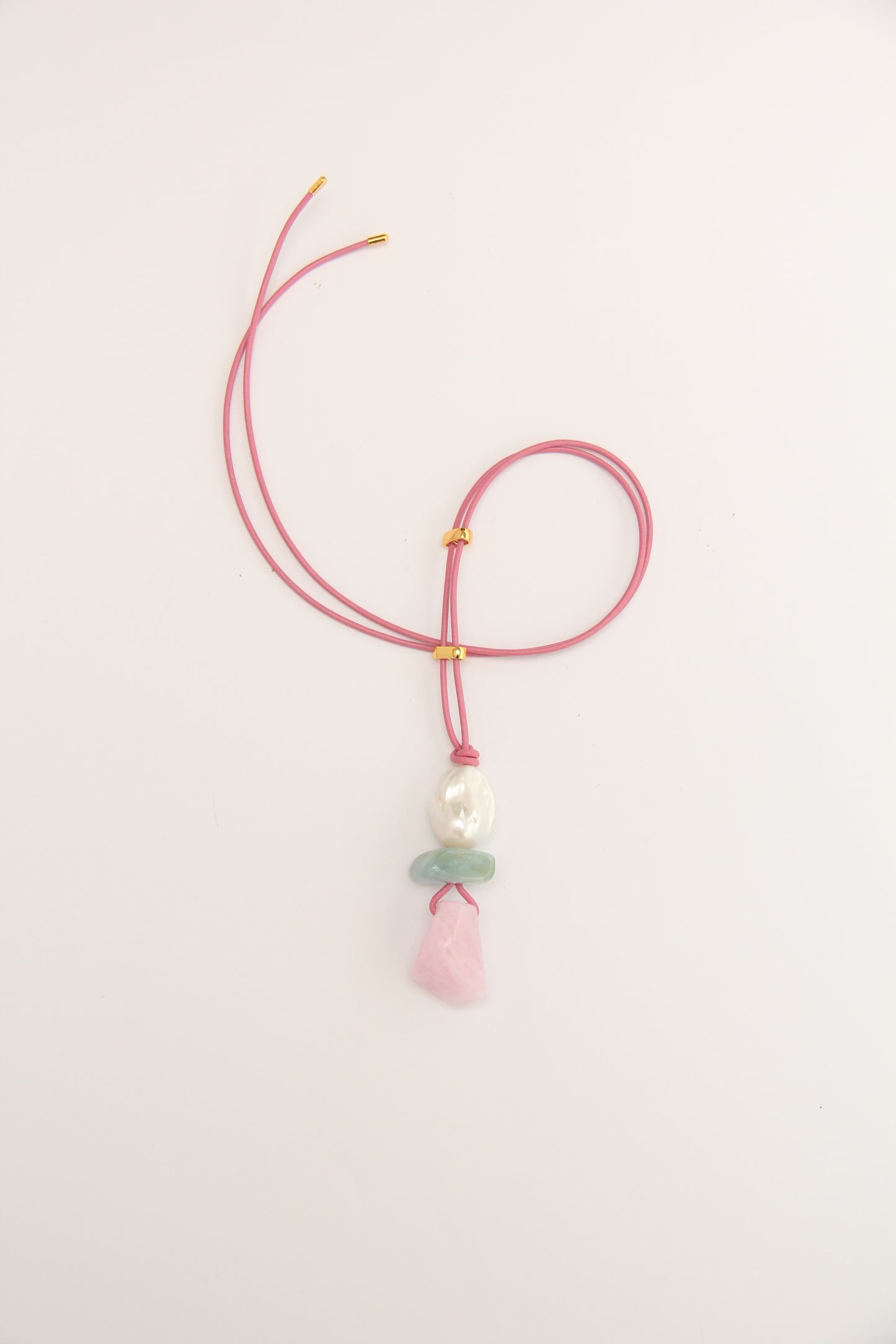 Pendant: pearl, morganite