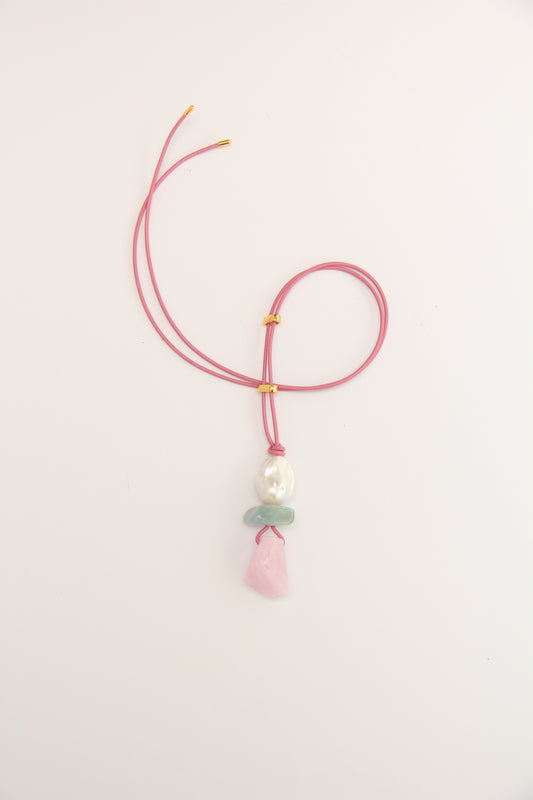 Pendant: pearl, morganite