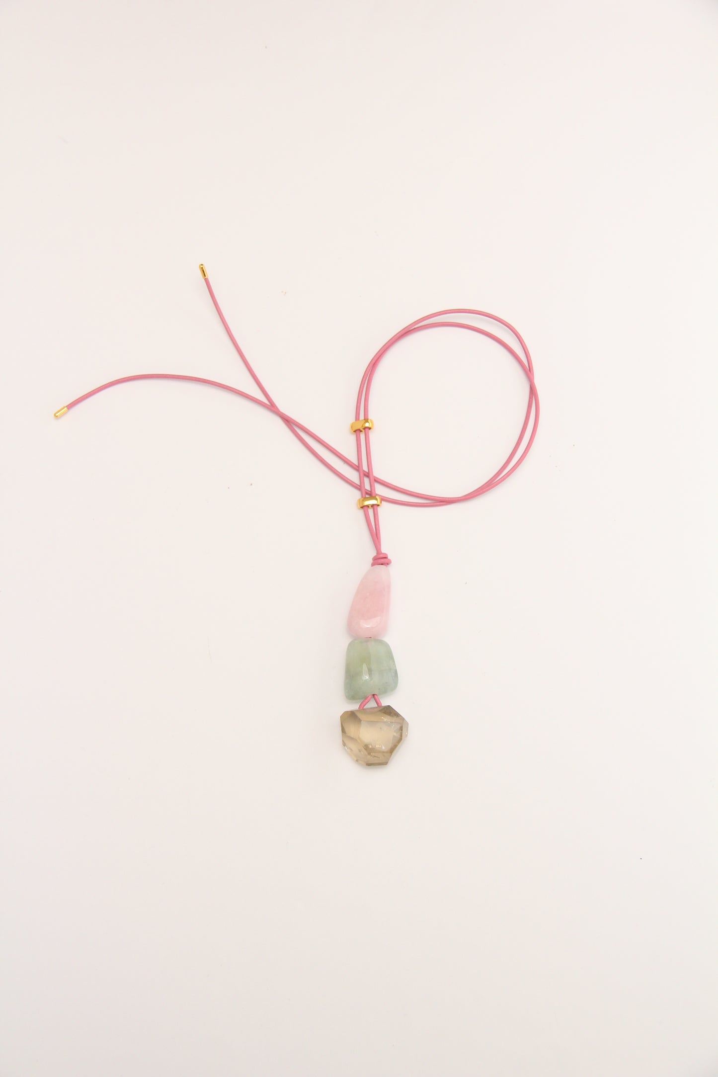 Pendant: morganite, citrine