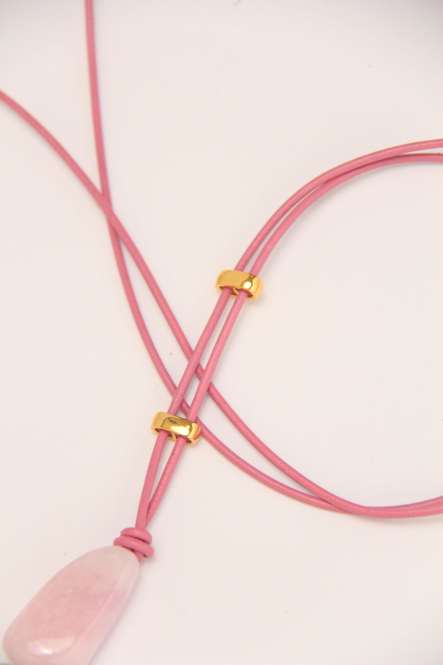 Pendant: morganite, citrine