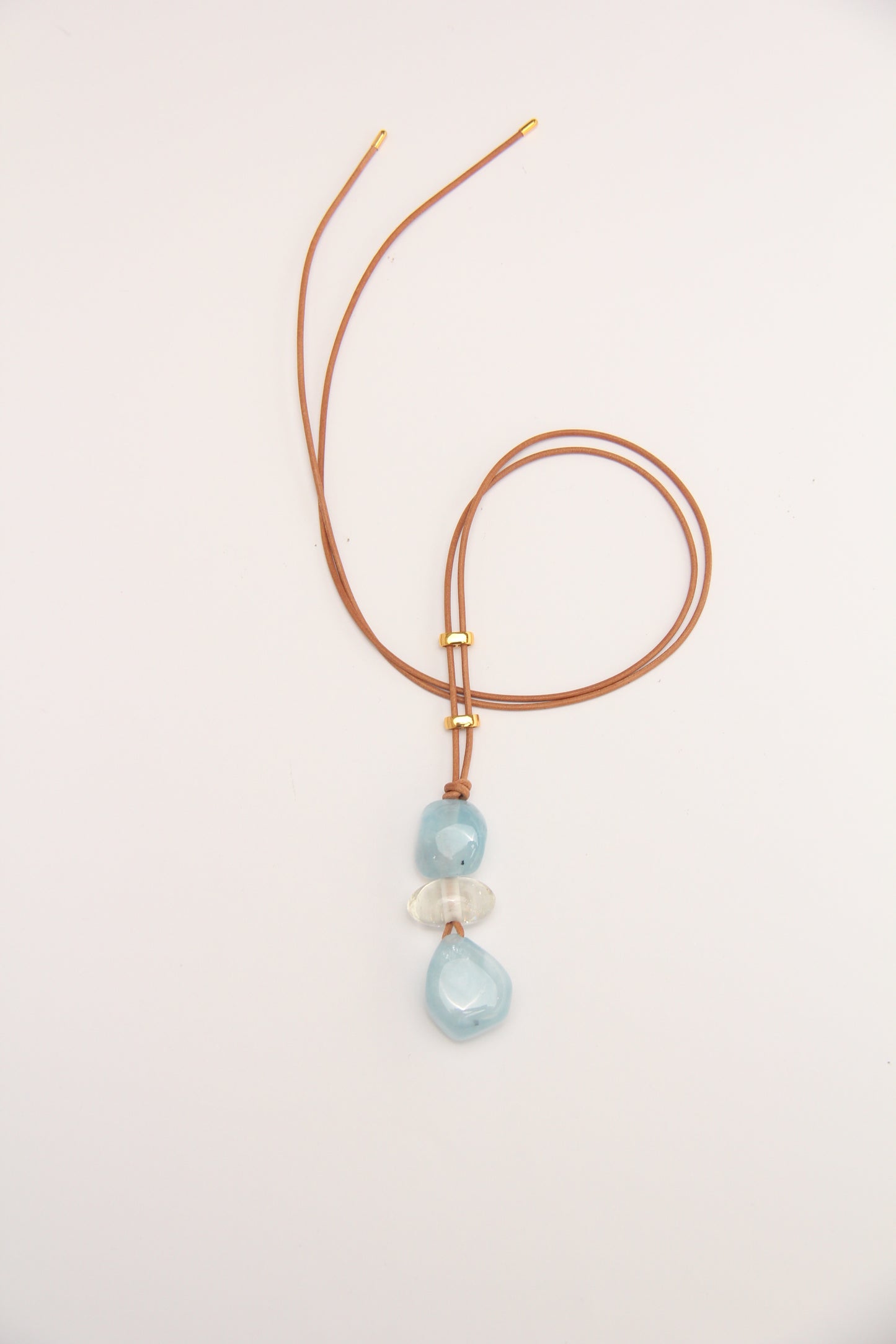 Pendant: morganite, citrine