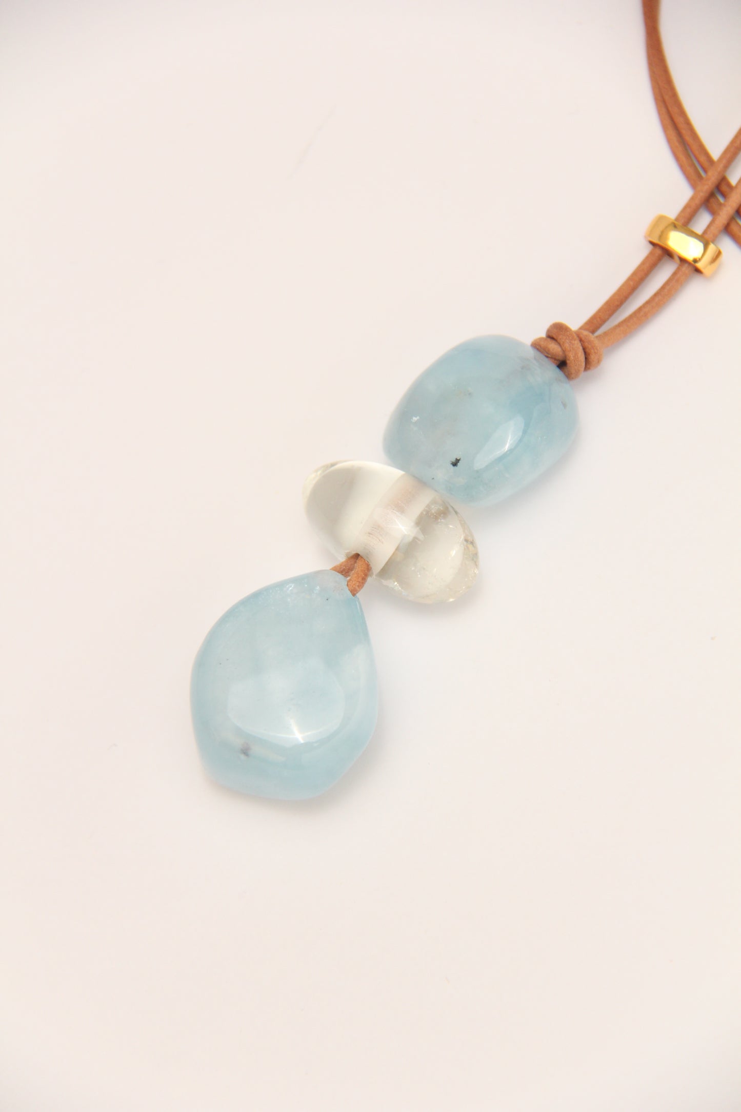 Pendant: morganite, citrine